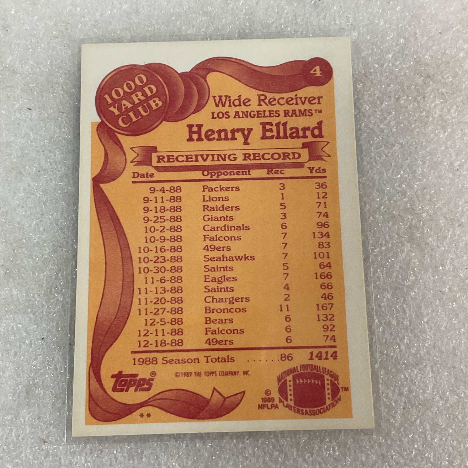 1976-89 Topps Football 10 Card Lot Campbell Kelly 1000 Yard Club - Image 22