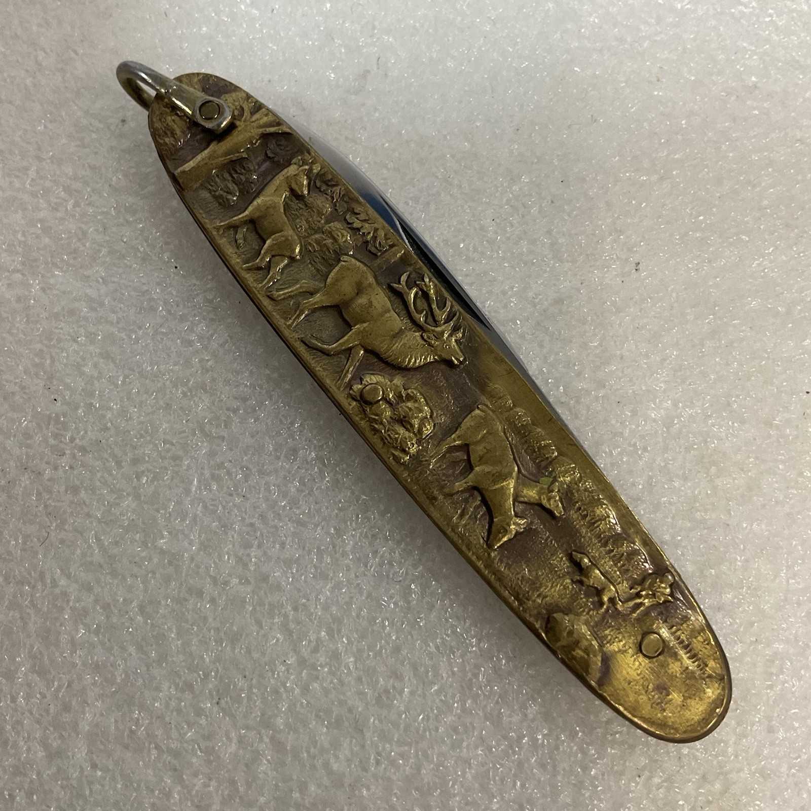 Soligen Germany Antique Brass Hunting Stag Pocket Knife 2 Blades - Image 22