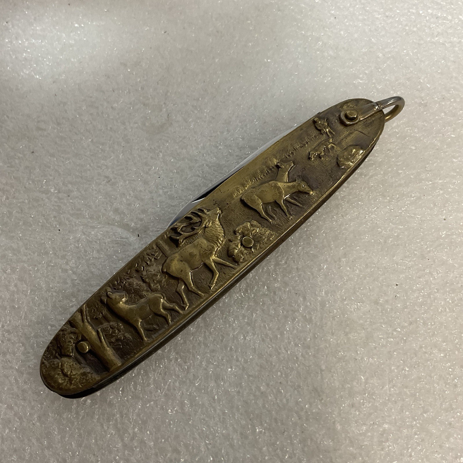 Soligen Germany Antique Brass Hunting Stag Pocket Knife 2 Blades - Image 21