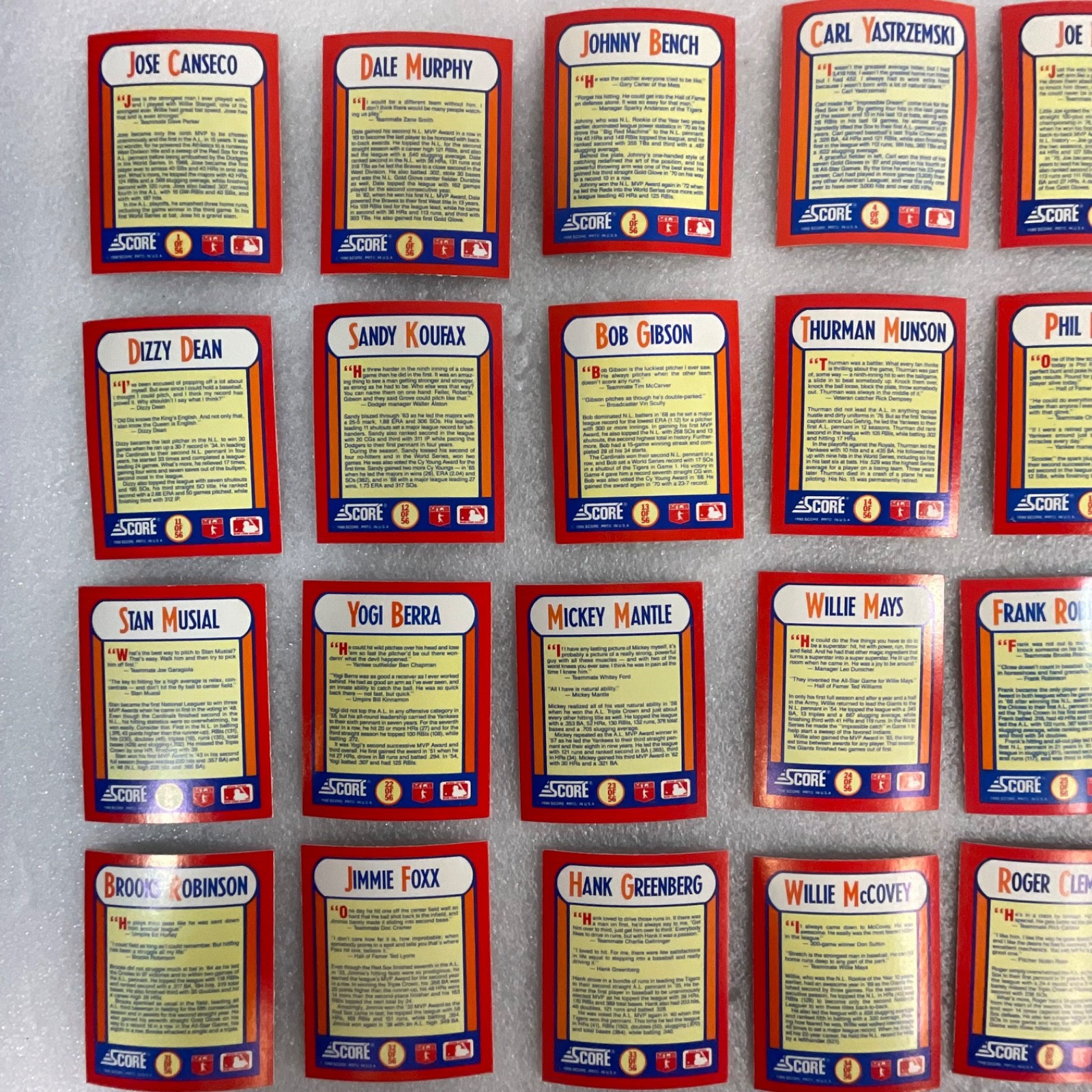 1990 Score The MVP's Lenticular Trivia Card Set Complete 56 Cards - Image 3