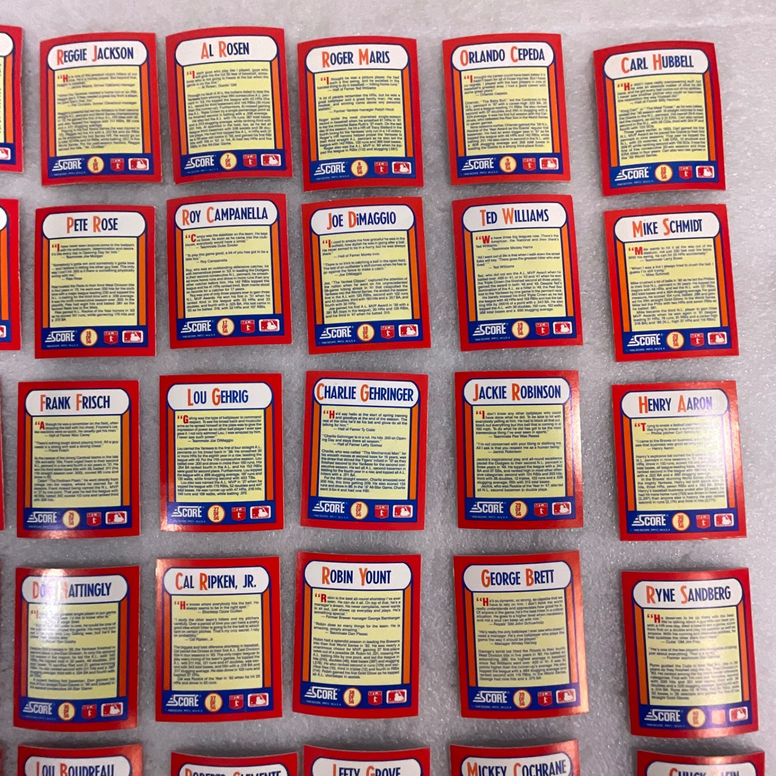 1990 Score The MVP's Lenticular Trivia Card Set Complete 56 Cards - Image 5