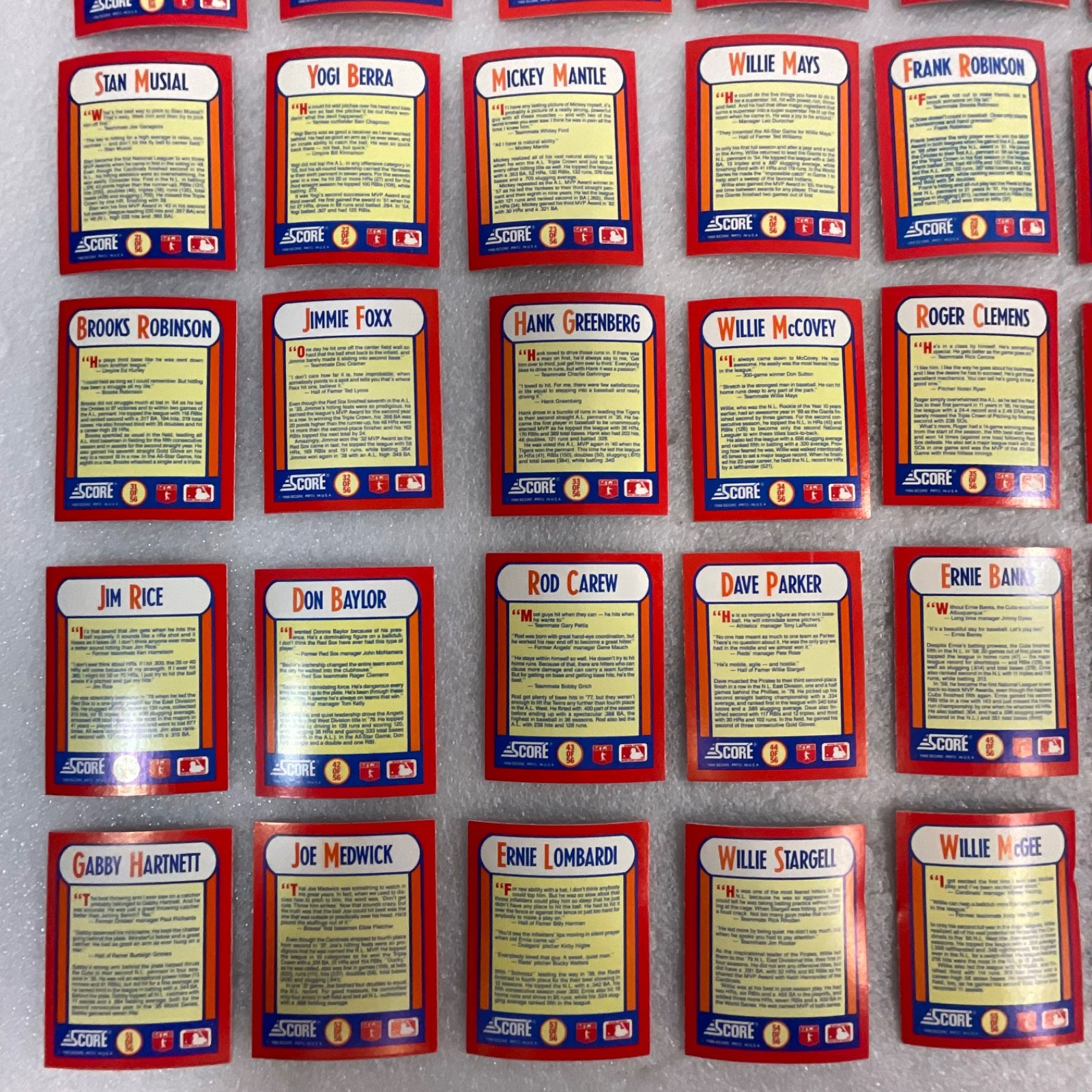 1990 Score The MVP's Lenticular Trivia Card Set Complete 56 Cards - Image 6