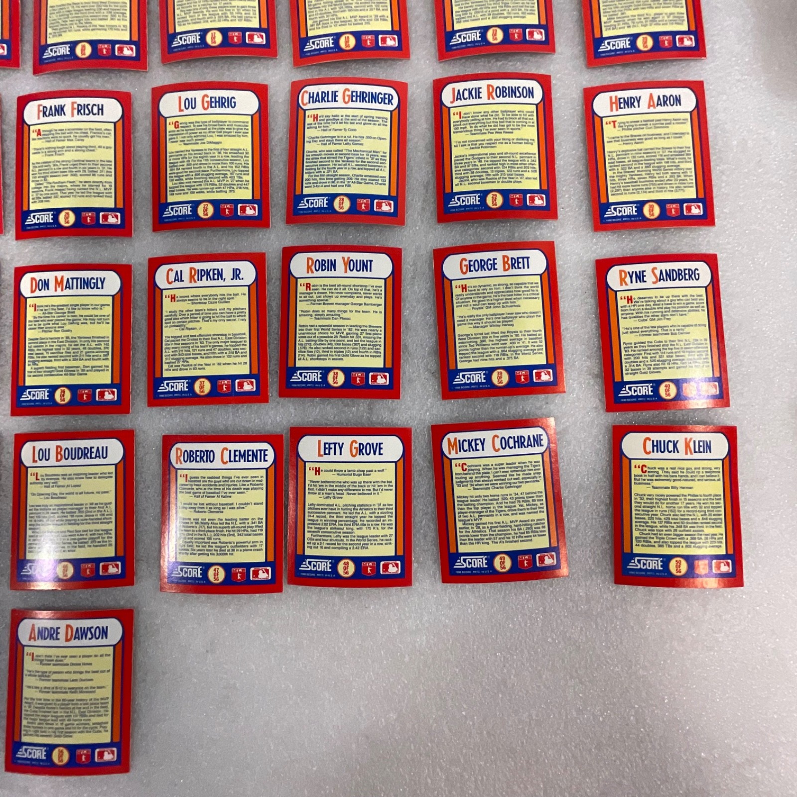 1990 Score The MVP's Lenticular Trivia Card Set Complete 56 Cards - Image 8