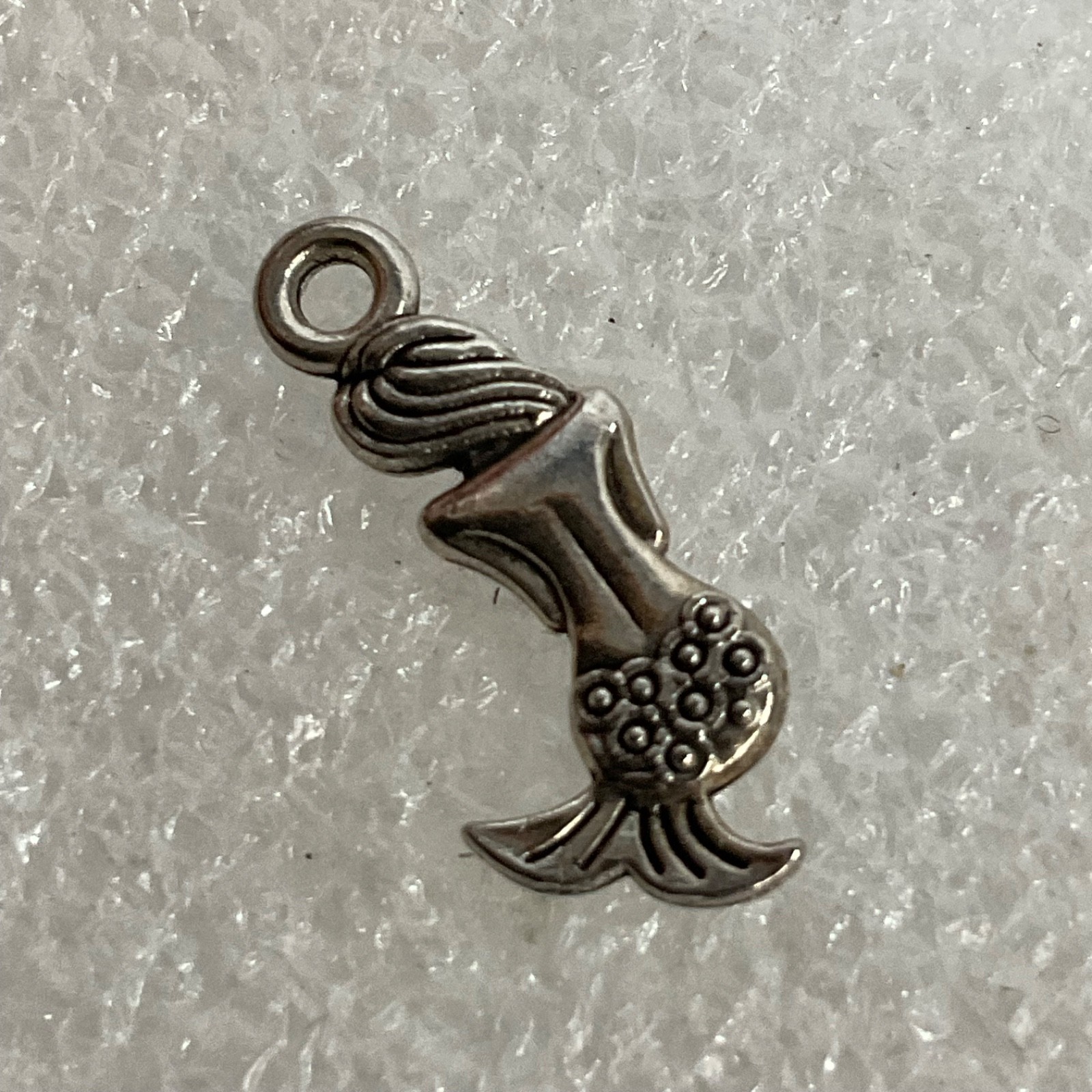 Silver Tone Mermaid Charm Pendant 1.3 in Fantasy Sea Theme Jewelry - Image 2