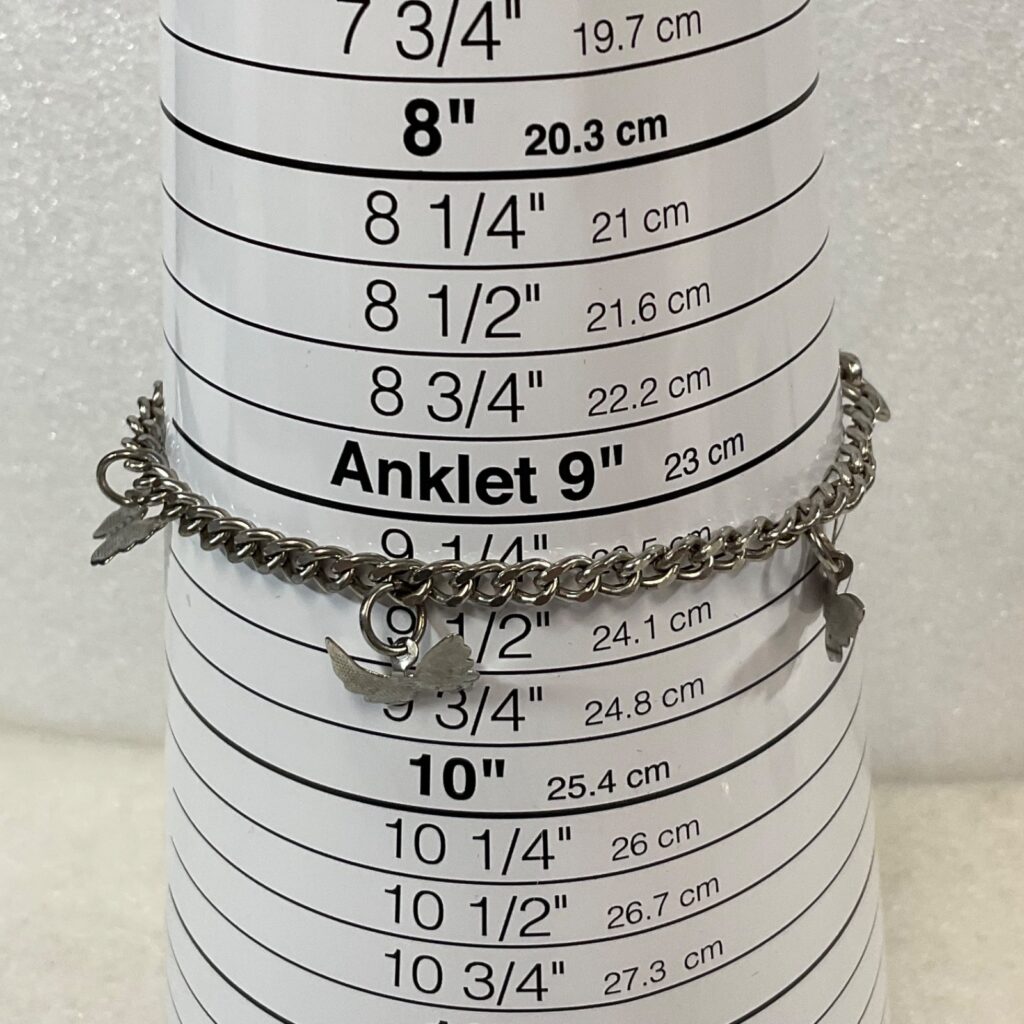 Silver Tone Butterfly Charm Anklet 9 in Chain Lobster Clasp Fashion Jewelry - Image 1