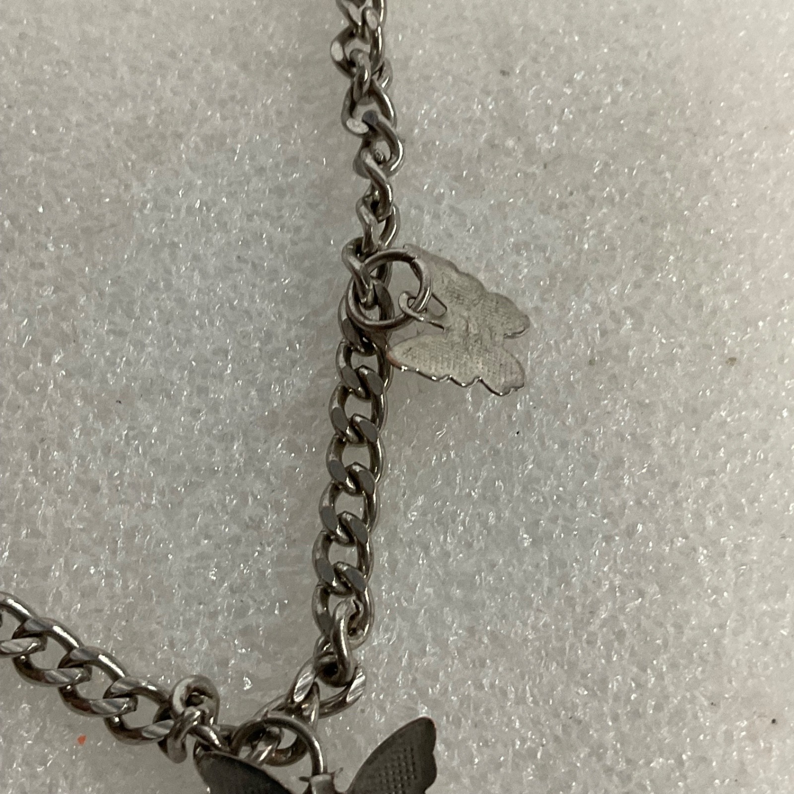 Silver Tone Butterfly Charm Anklet 9 in Chain Lobster Clasp Fashion Jewelry - Image 6