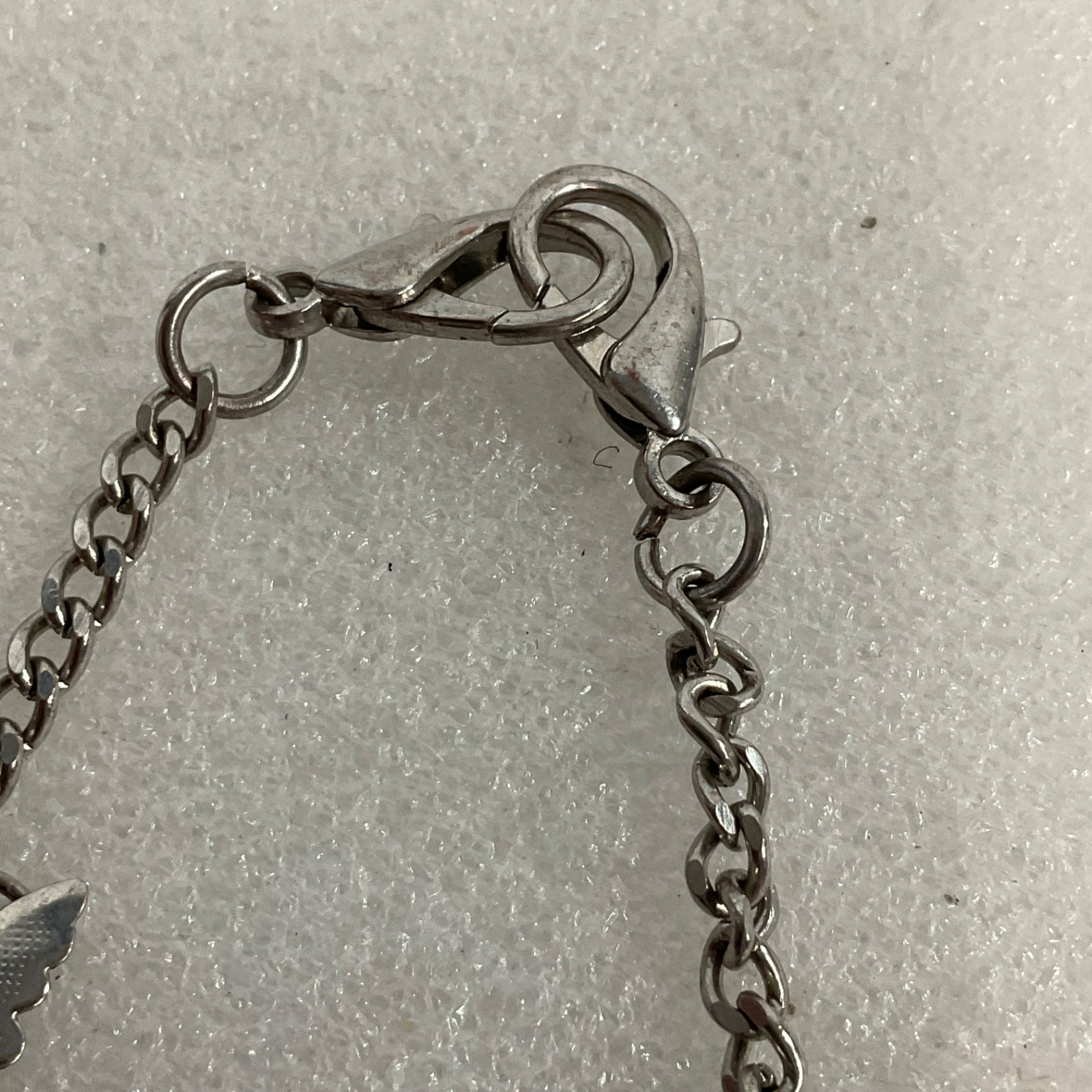 Silver Tone Butterfly Charm Anklet 9 in Chain Lobster Clasp Fashion Jewelry - Image 5