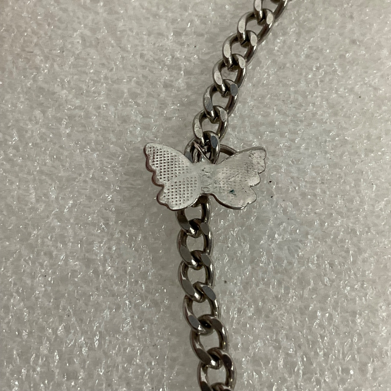 Silver Tone Butterfly Charm Anklet 9 in Chain Lobster Clasp Fashion Jewelry - Image 4