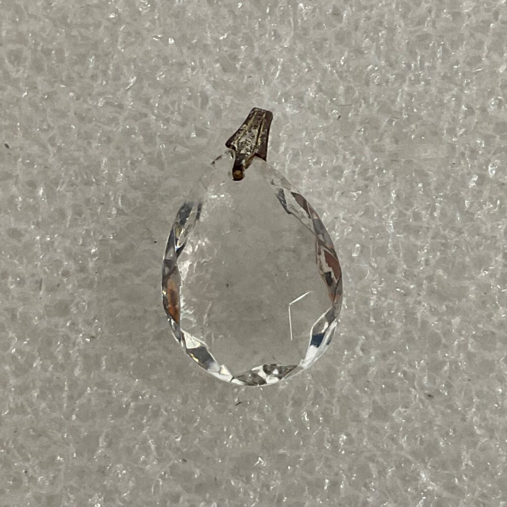 Clear Faceted Teardrop Pendant Gold Tone Bail Approx 1 in Fashion Jewelry - Image 1