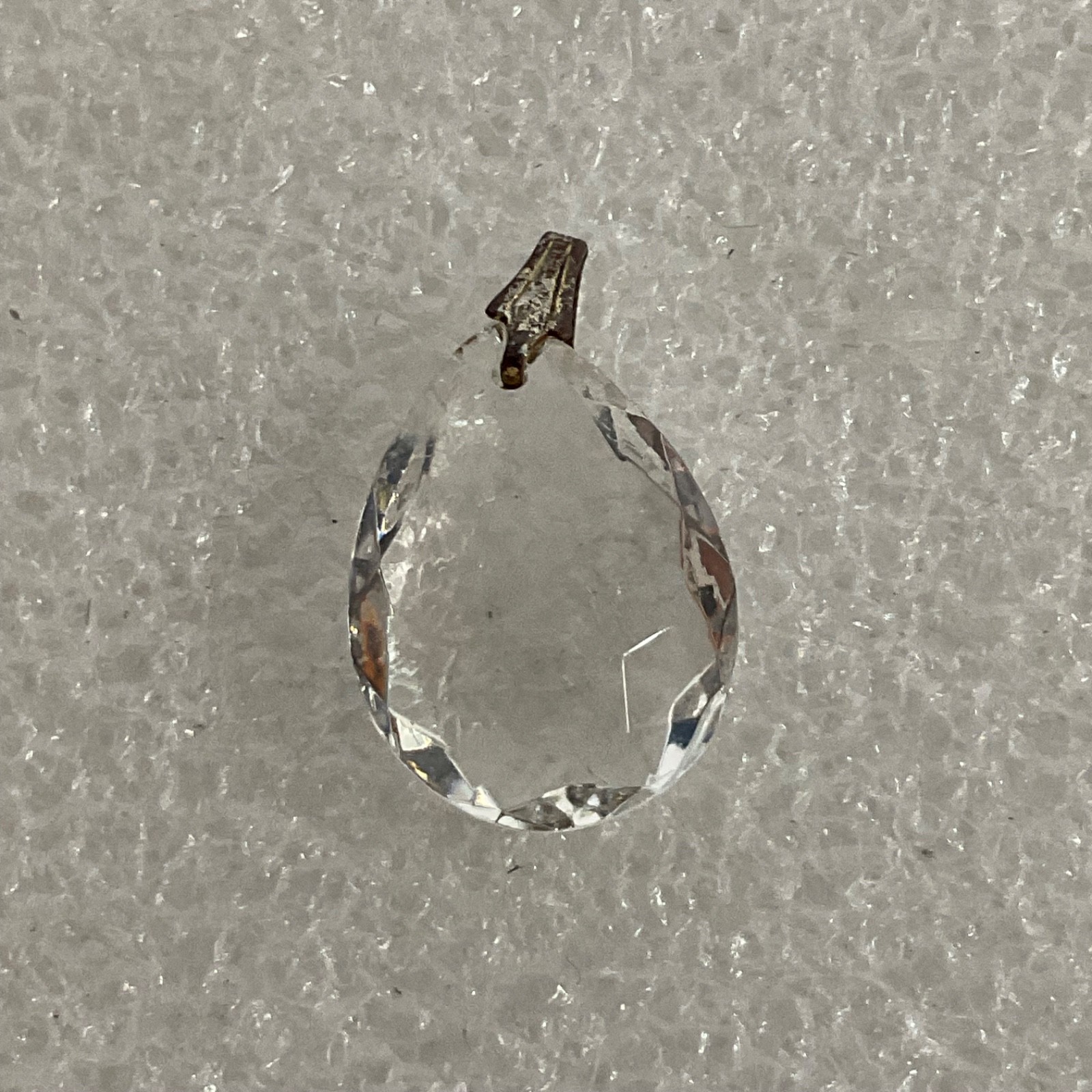 Clear Faceted Teardrop Pendant Gold Tone Bail Approx 1 in Fashion Jewelry - Image 1