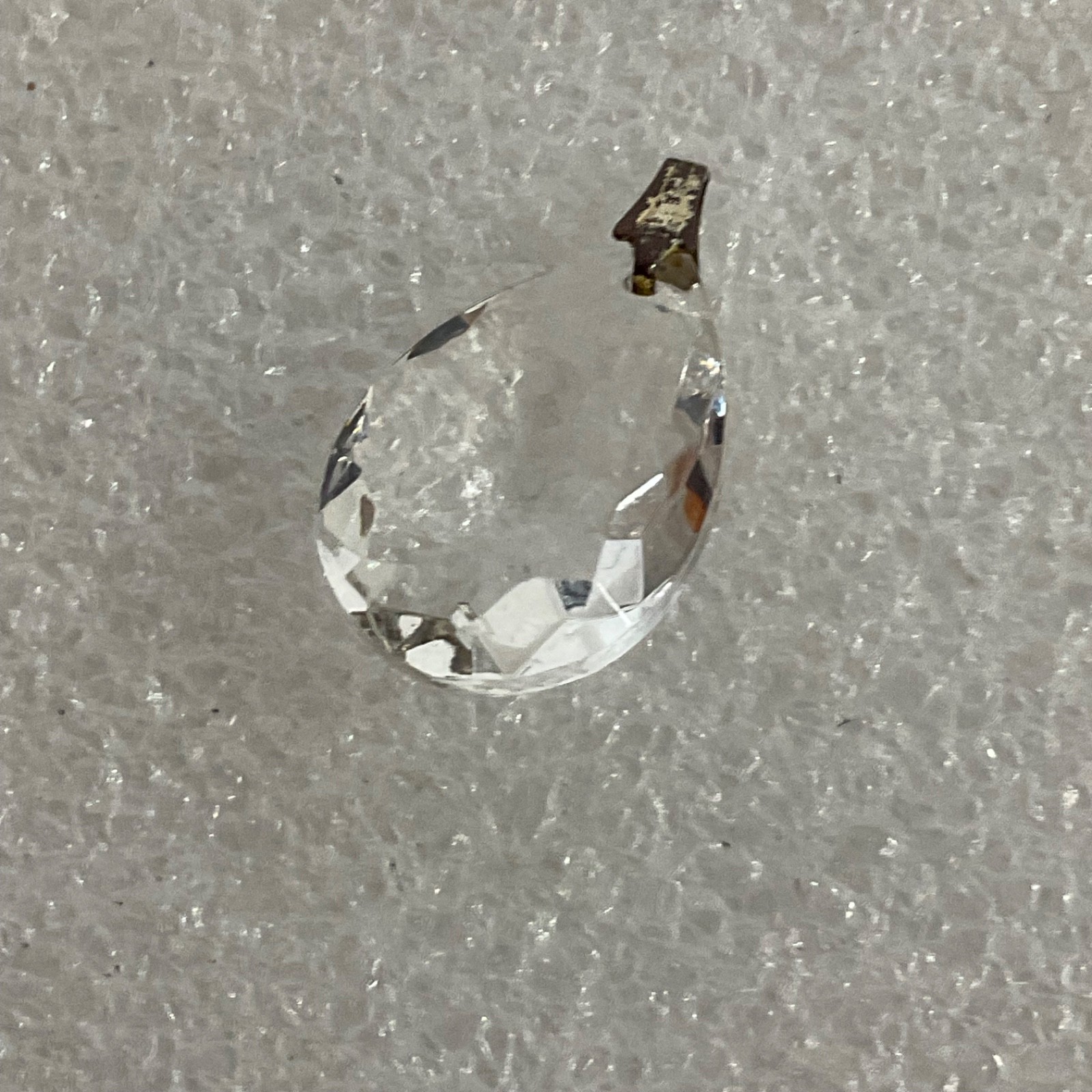 Clear Faceted Teardrop Pendant Gold Tone Bail Approx 1 in Fashion Jewelry - Image 2