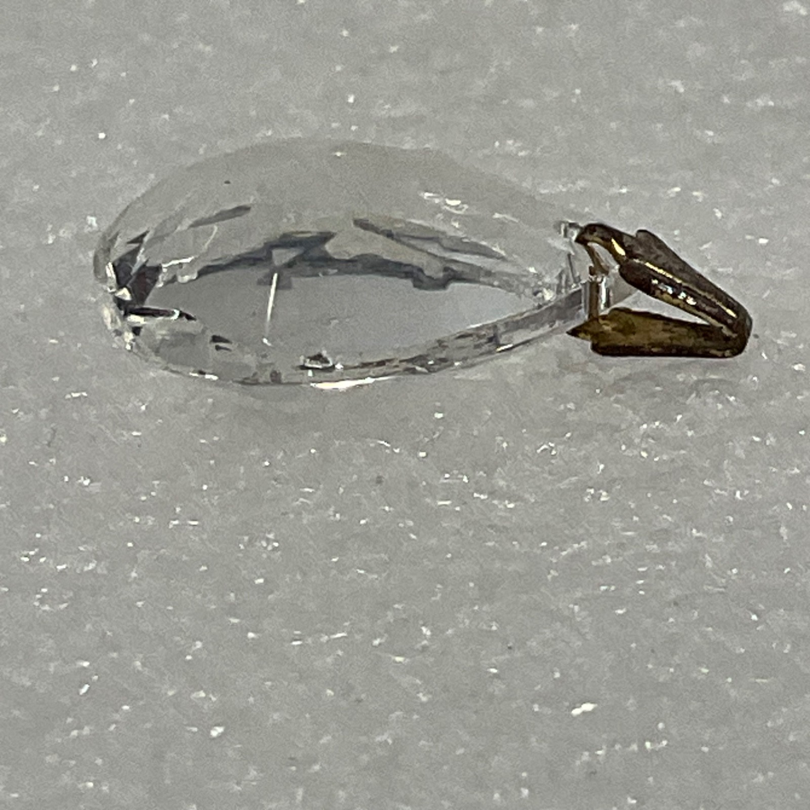 Clear Faceted Teardrop Pendant Gold Tone Bail Approx 1 in Fashion Jewelry - Image 5