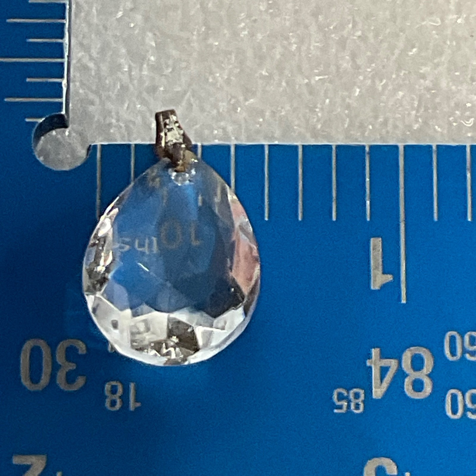 Clear Faceted Teardrop Pendant Gold Tone Bail Approx 1 in Fashion Jewelry - Image 9