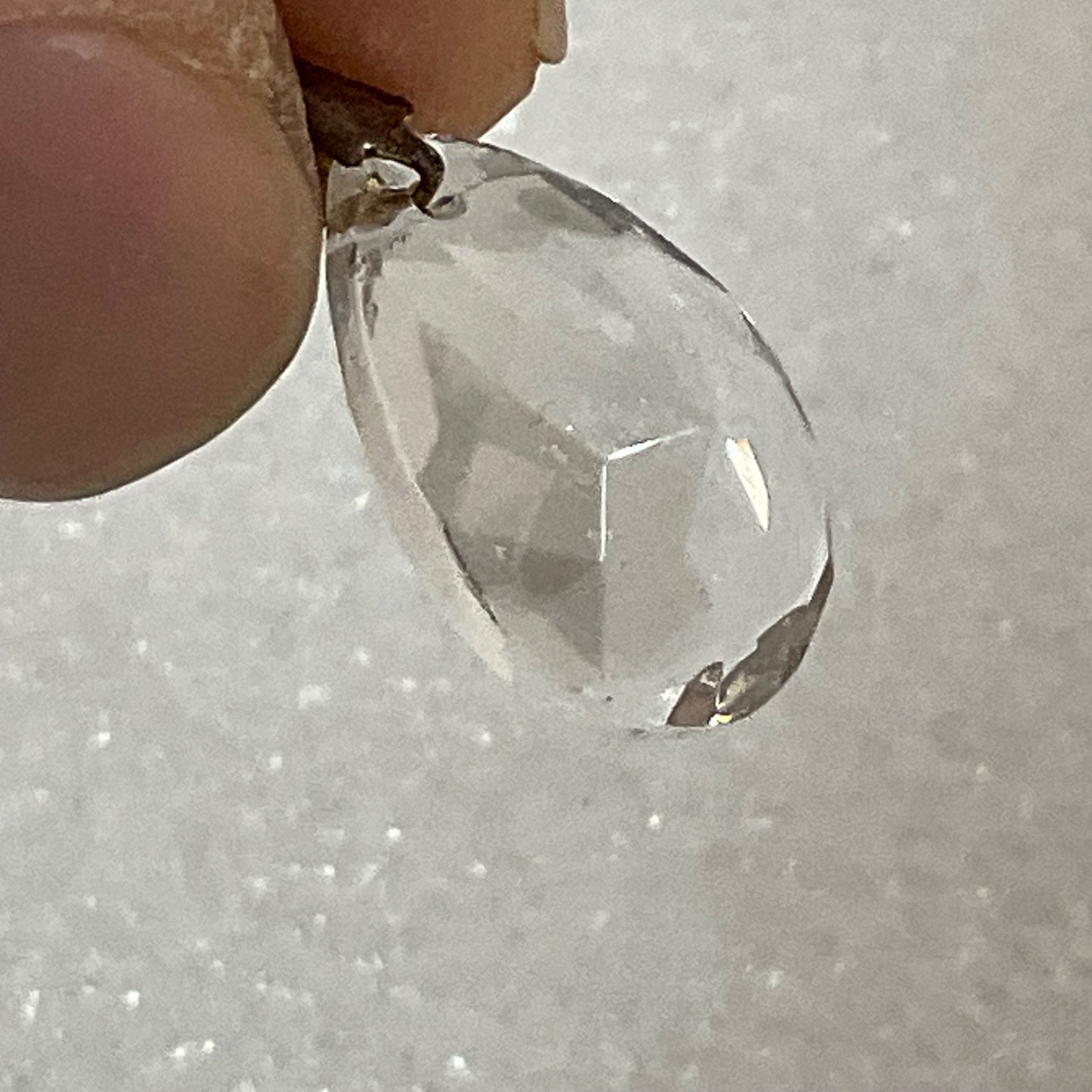 Clear Faceted Teardrop Pendant Gold Tone Bail Approx 1 in Fashion Jewelry - Image 12