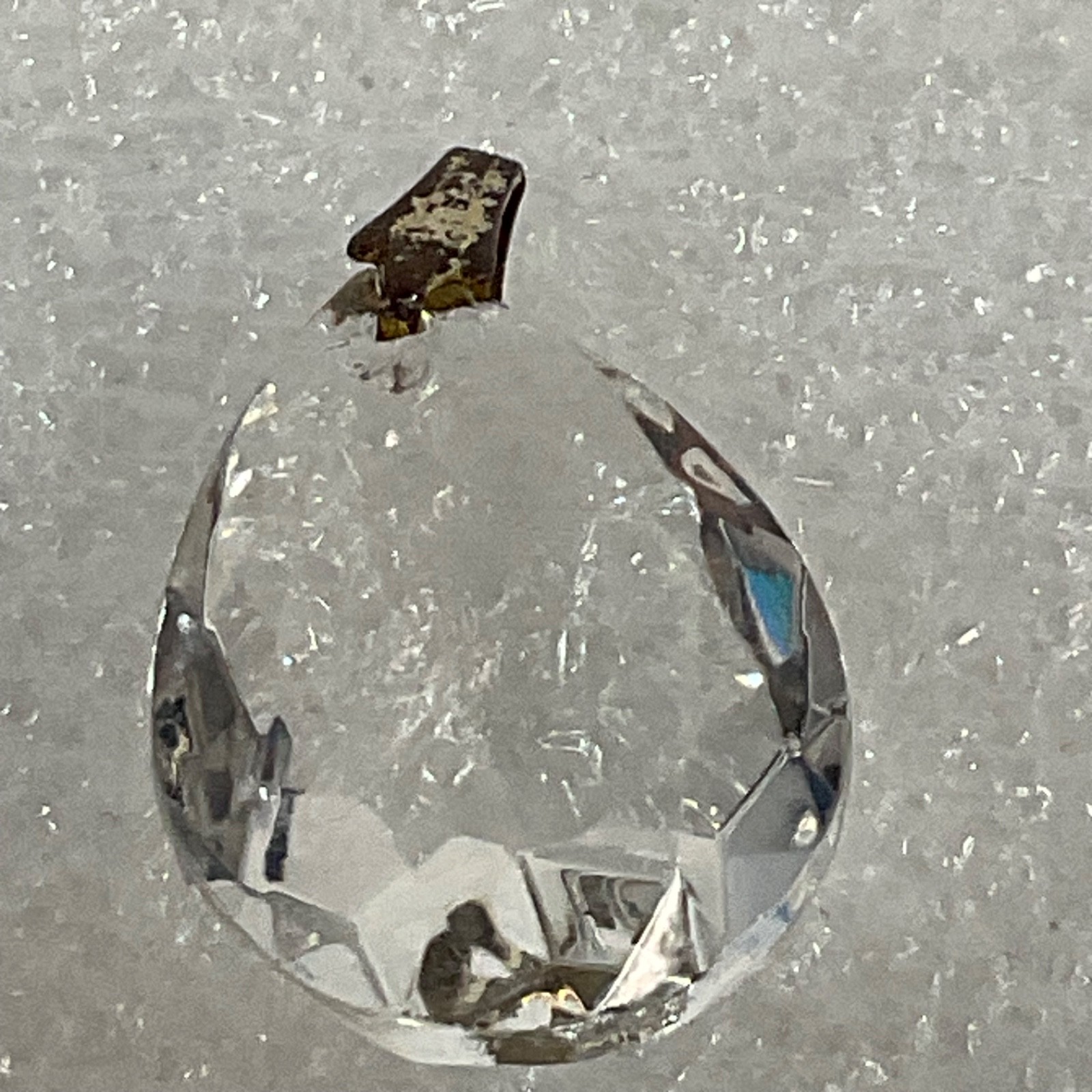 Clear Faceted Teardrop Pendant Gold Tone Bail Approx 1 in Fashion Jewelry - Image 8