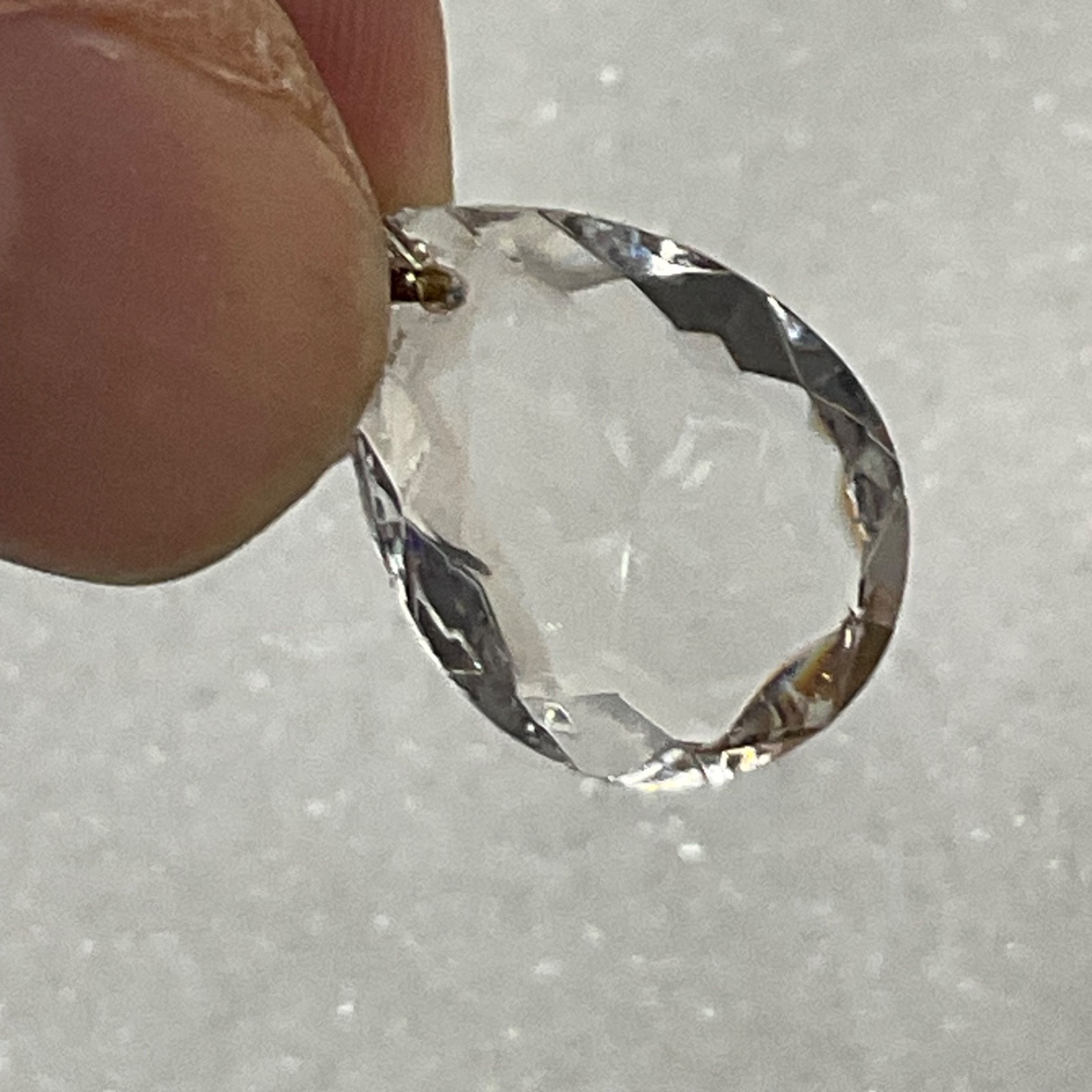 Clear Faceted Teardrop Pendant Gold Tone Bail Approx 1 in Fashion Jewelry - Image 11