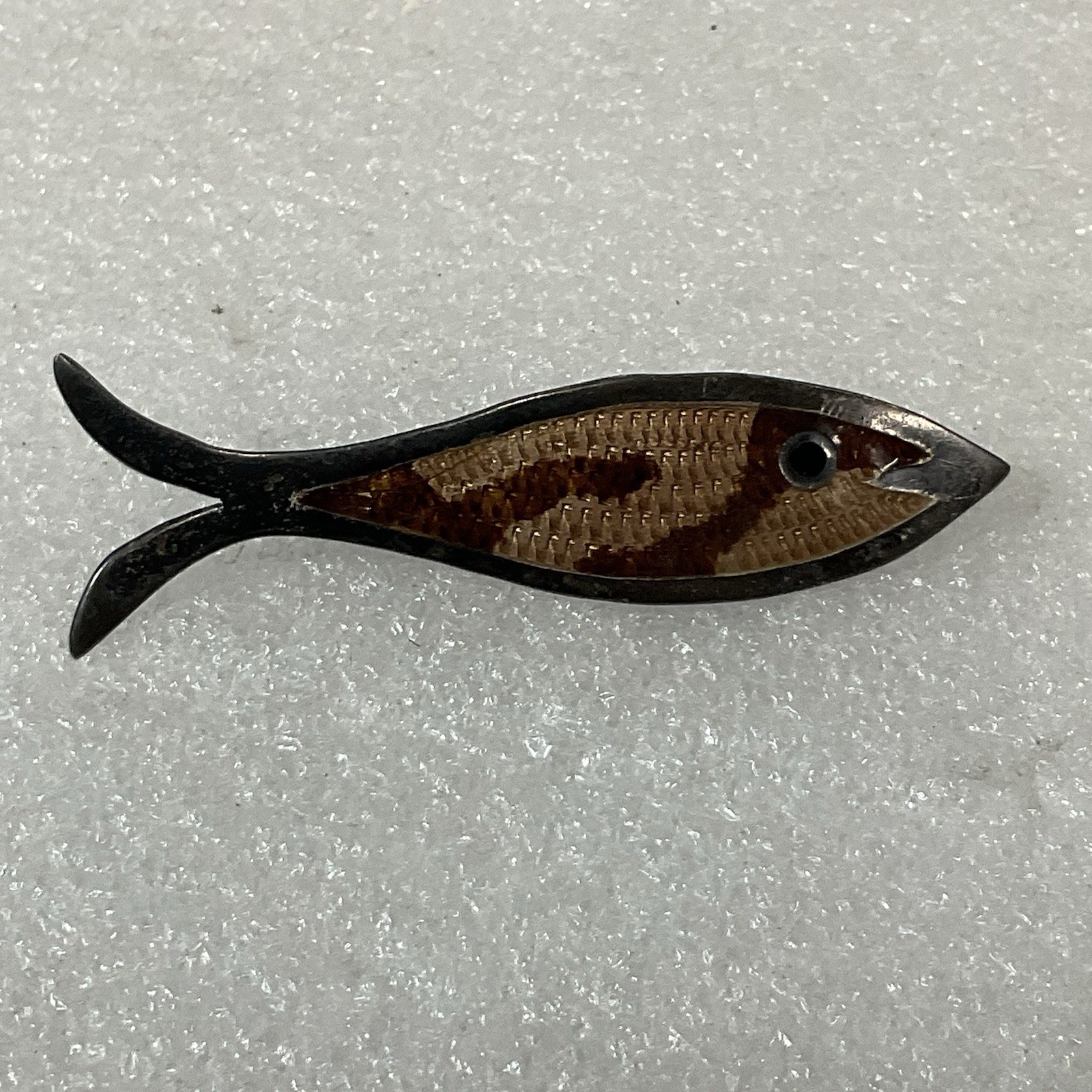 Fish 2.5 Pin Pinback 925 Mexico Silver - Image 1