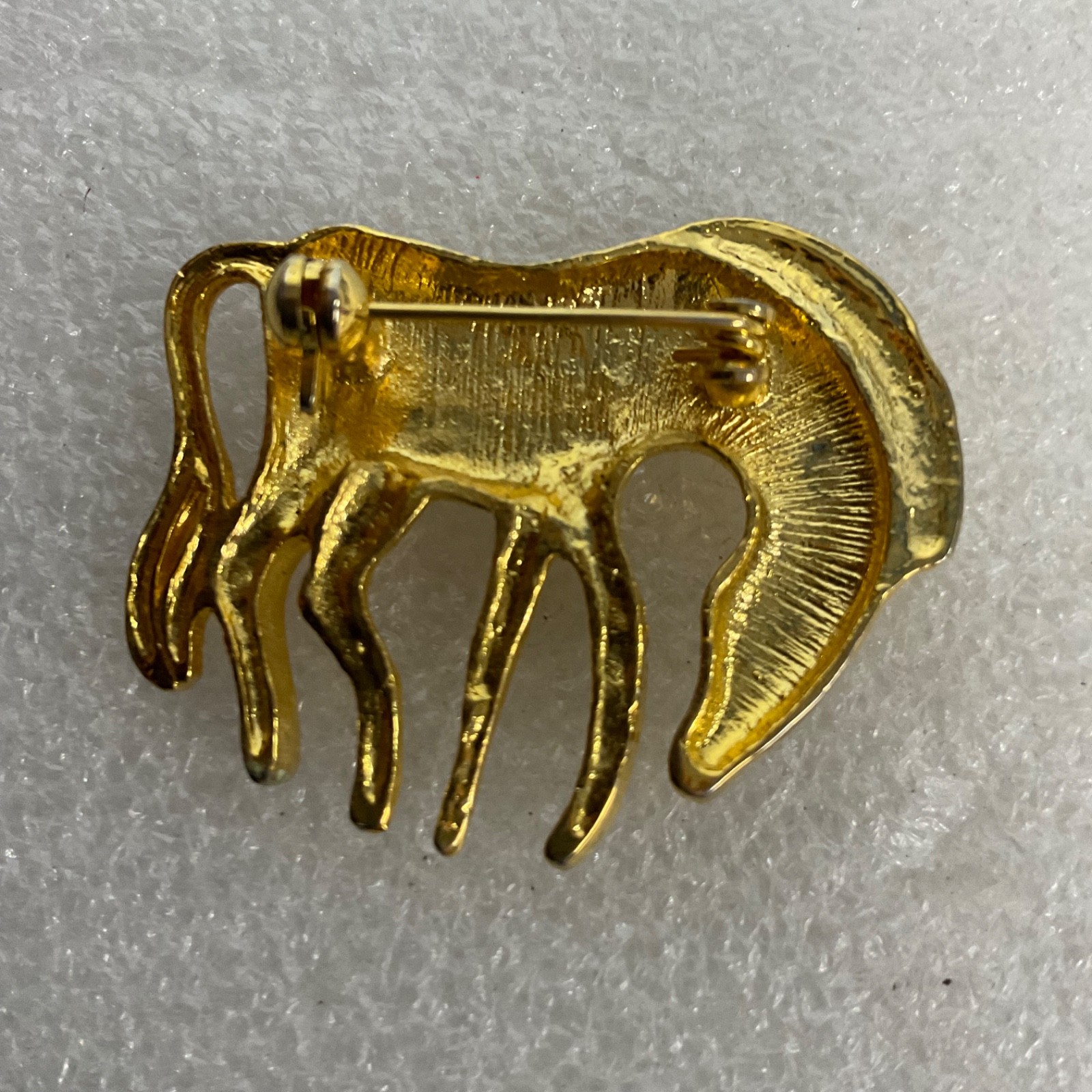 Vintage Gold Tone Horse Zebra Pin Brooch Retro Animal Jewelry Collectible 12.5g - Image 2