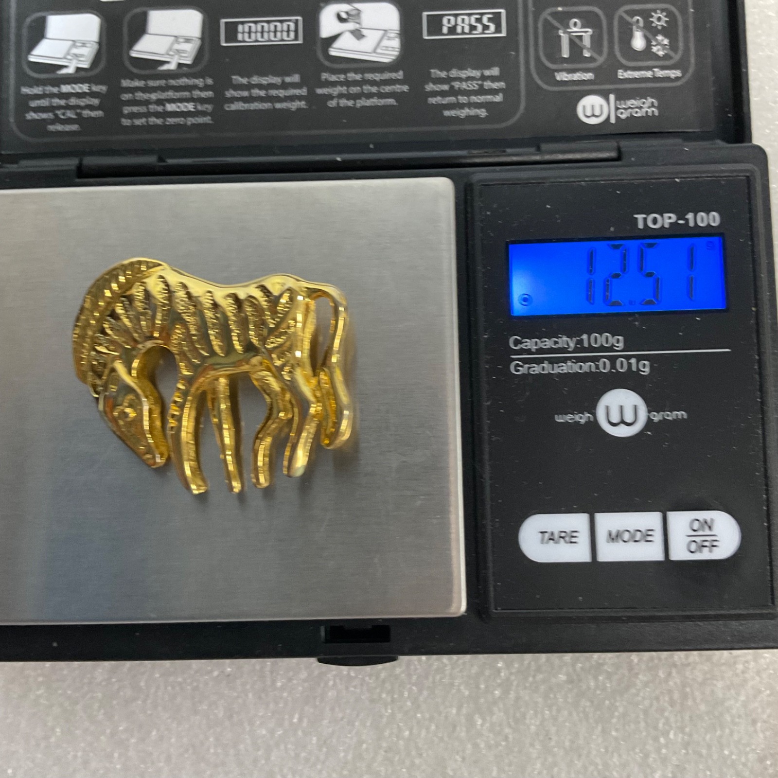 Vintage Gold Tone Horse Zebra Pin Brooch Retro Animal Jewelry Collectible 12.5g - Image 8