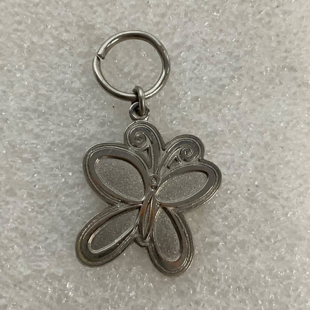 Disney 2004 Silver Tone Butterfly Charm 1in Official Pin Trading Jewelry - Image 1