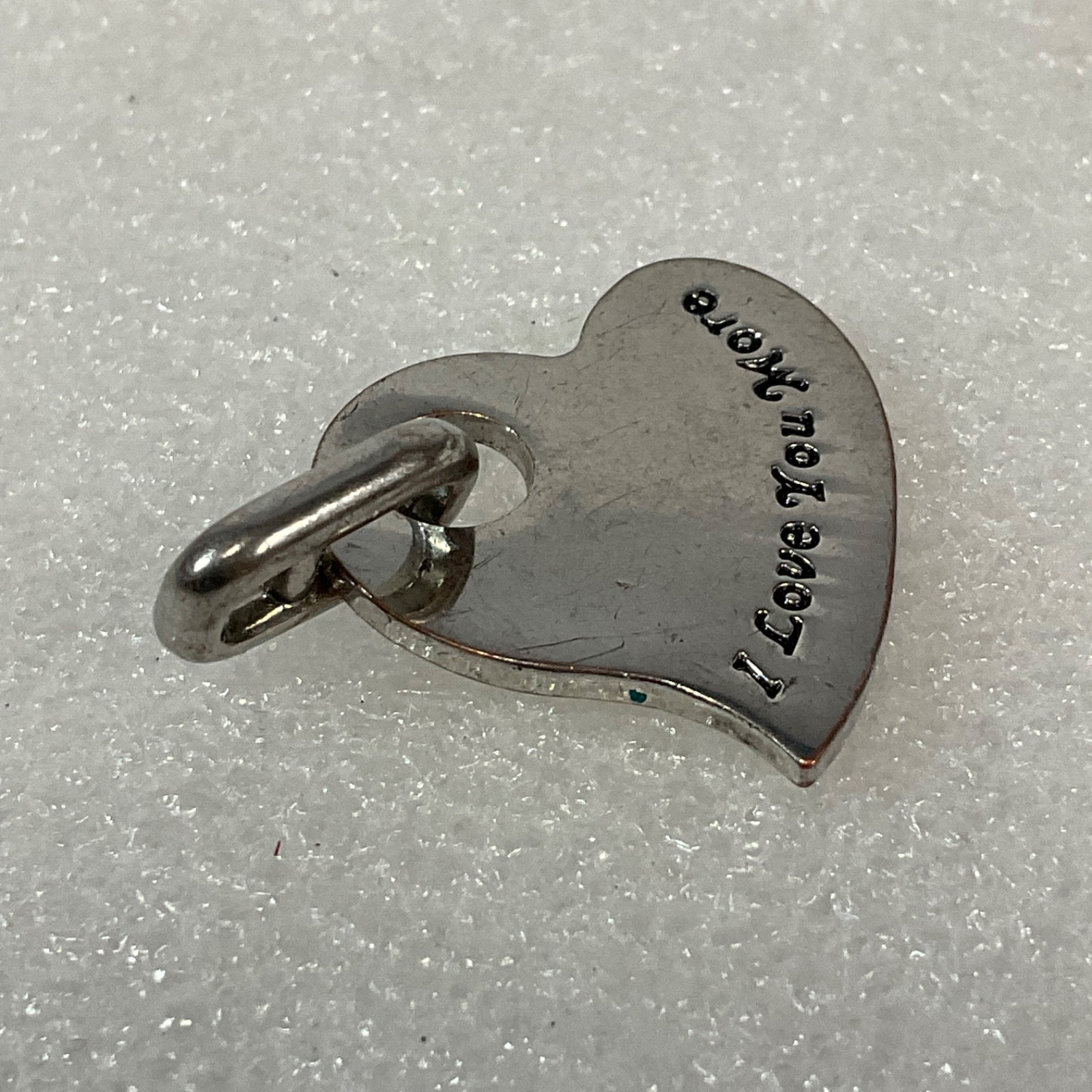 Silver Tone Heart Pendant Charm “I Love You More” 1 in - Image 4