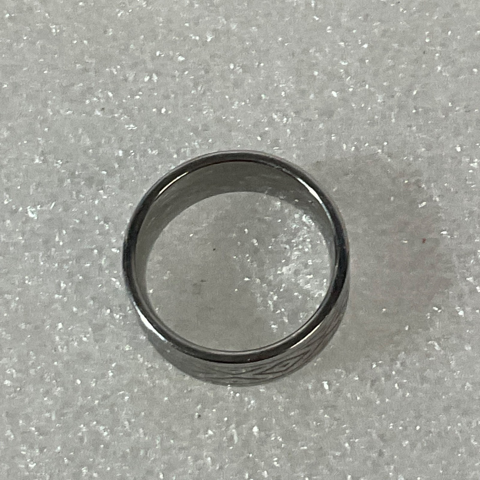 Silver Tone Geometric Band Ring Size 7 Etched Pattern Unisex Fashion Jewelry - Image 4