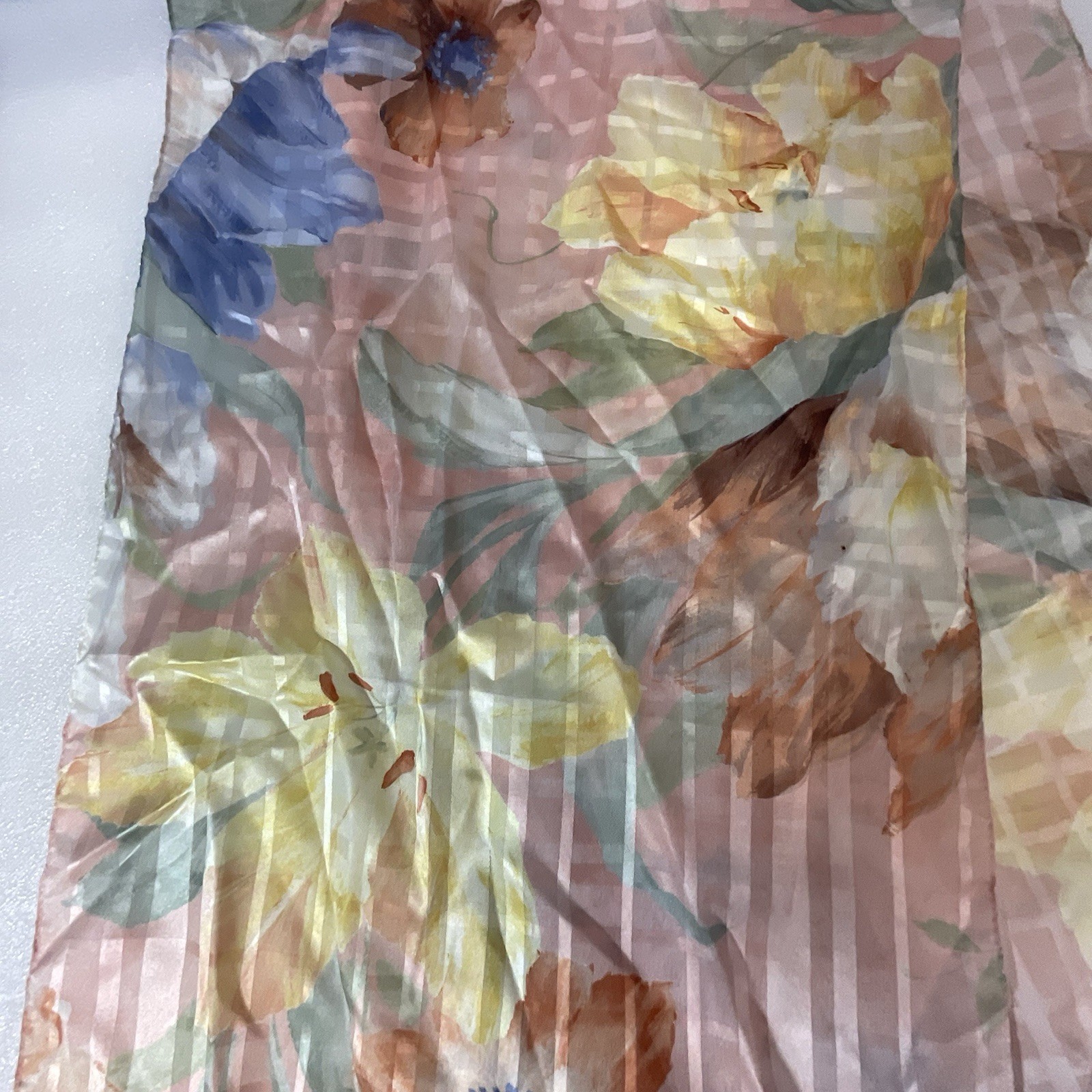 Multicolor Pastel Floral Scarf 8” Wide By 60” Long GnuFashion - Image 3