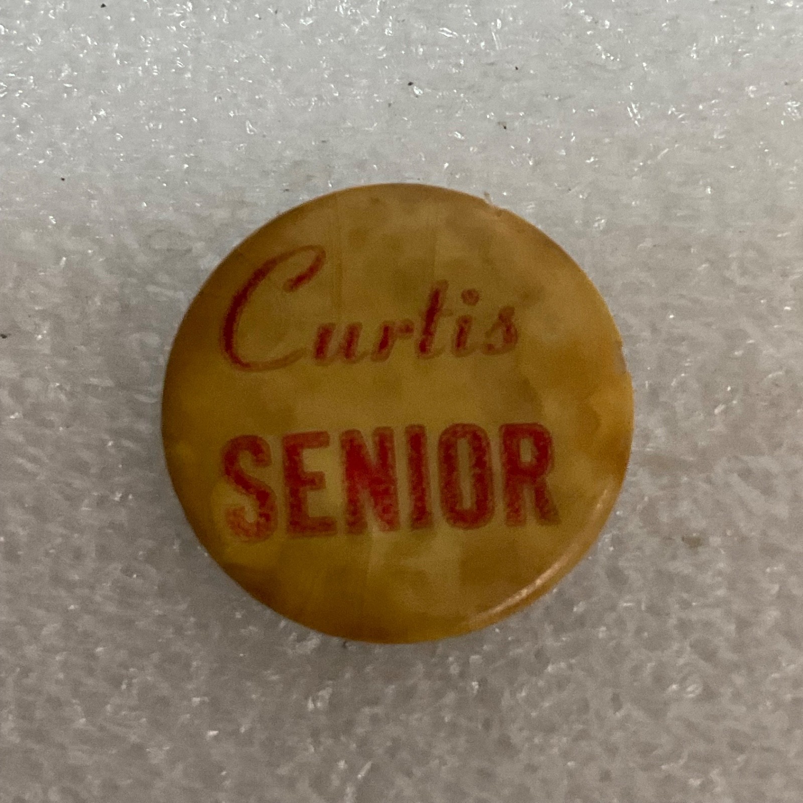 Curtis High School Senior Pinback Button Staten Island NY WA Vintage Badge - Image 1