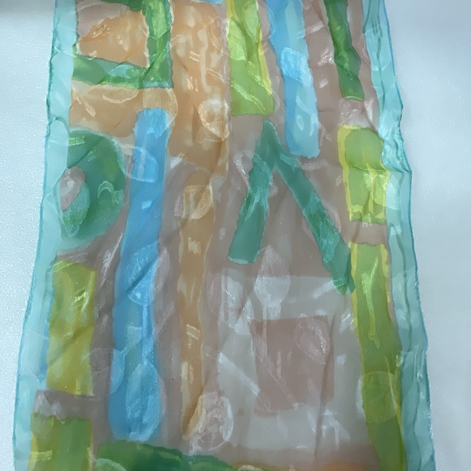 Multicolor Pastel Lightweight Scarf 8” Wide X 52” Long GnuFashion - Image 3