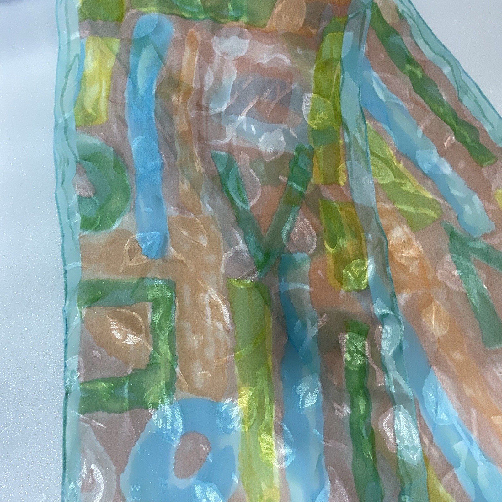 Multicolor Pastel Lightweight Scarf 8” Wide X 52” Long GnuFashion - Image 6