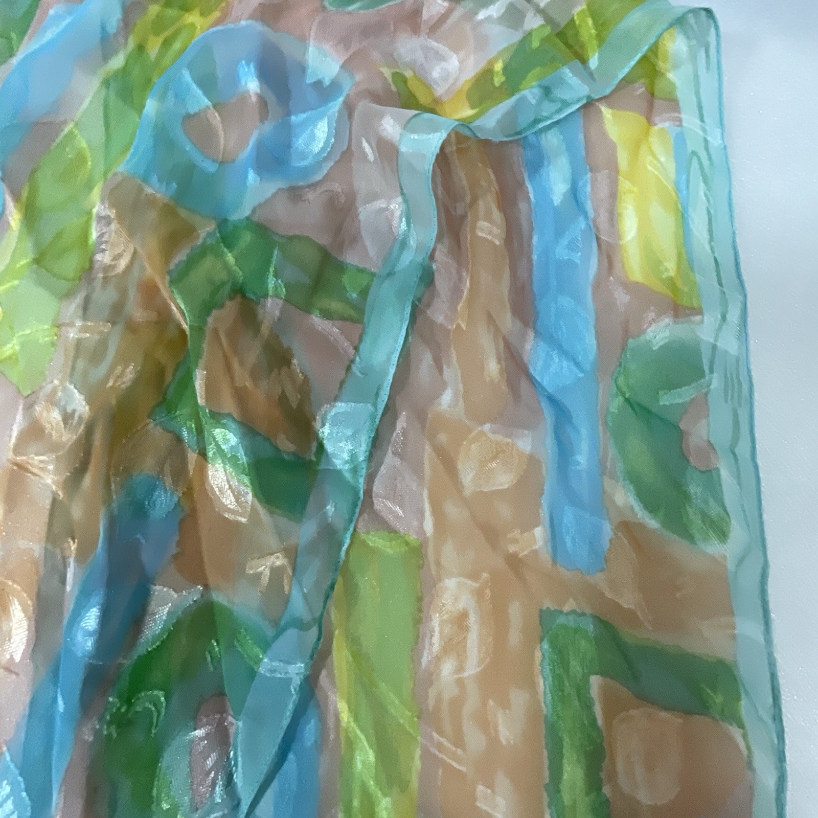 Multicolor Pastel Lightweight Scarf 8” Wide X 52” Long GnuFashion - Image 8