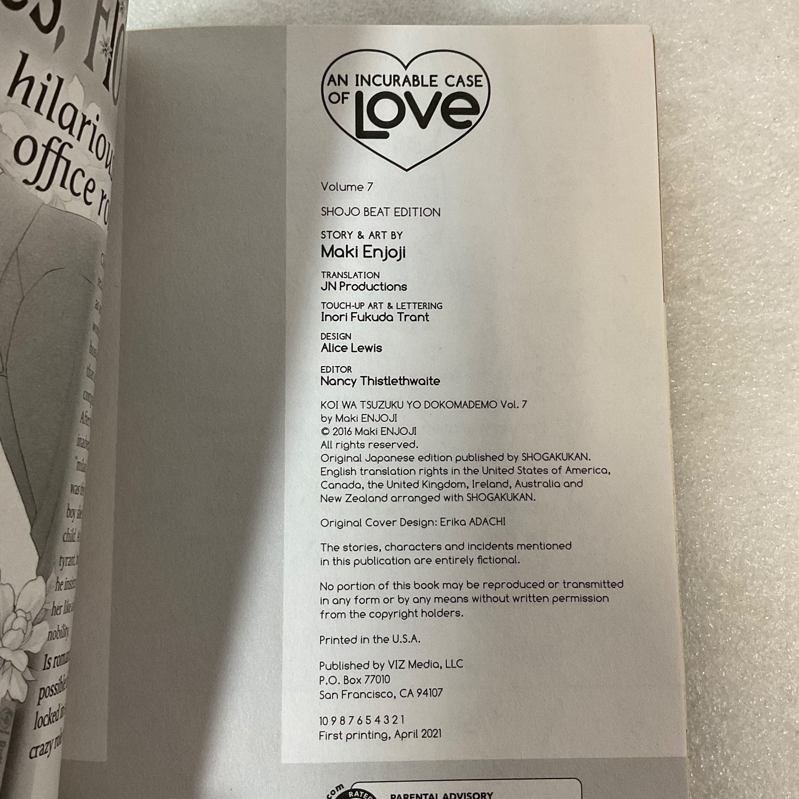 An Incurable Case of Love Vol 7 Manga by Maki Enjoji Shojo Beat Viz Media 2021 - Image 7