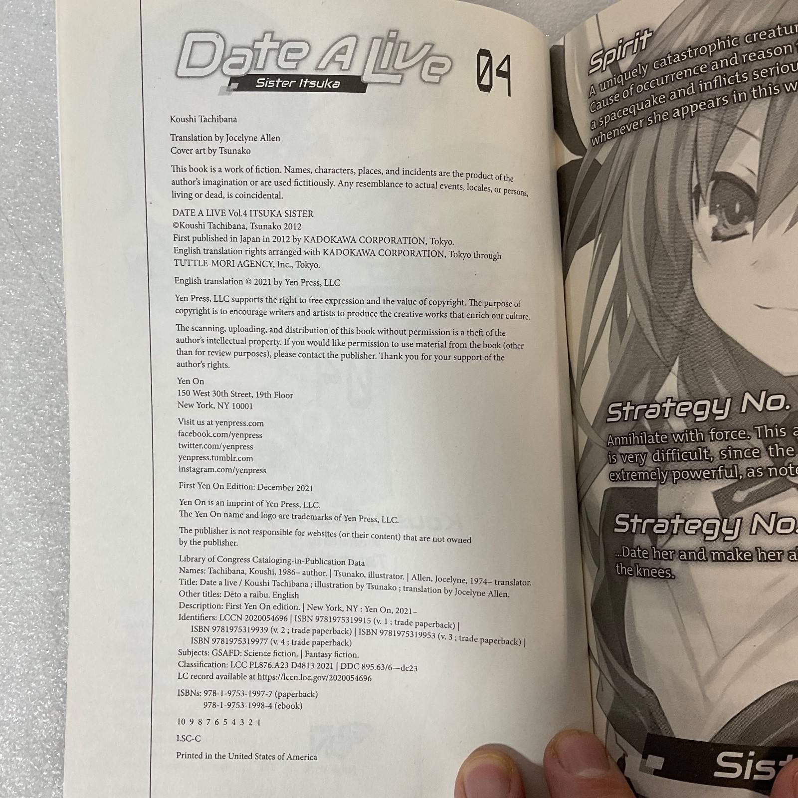 Date A Live Sister Itsuka Vol 4 by Koushi Tachibana (2021, Yen On) Light Novel - Image 11