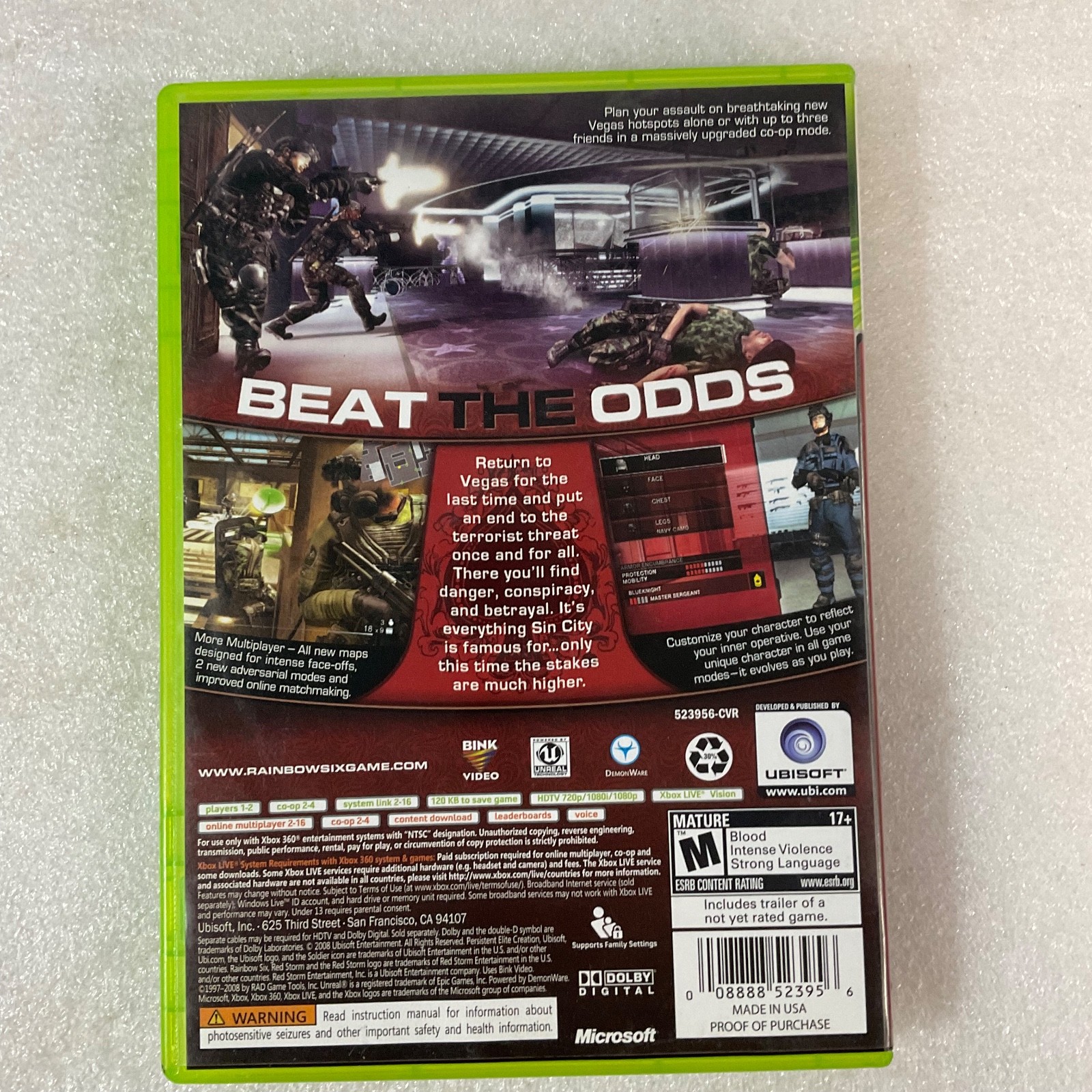 Xbox 360 Game Lot Rainbow Six Vegas 2 & Just Dance 4 Kinect Complete Tested - Image 7