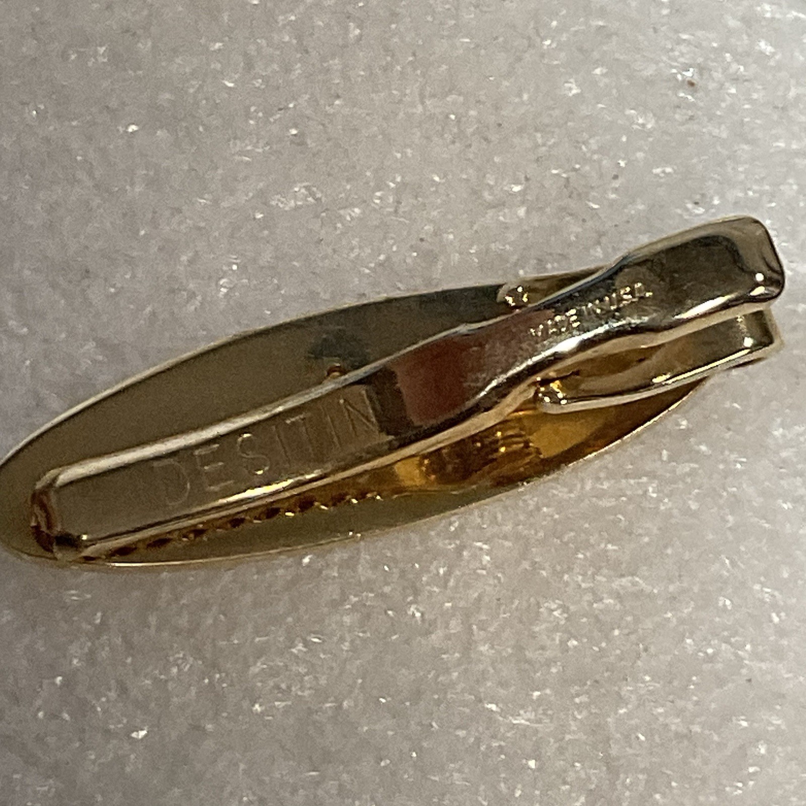 Vintage Caduceus Symbol DESITIN Tie Bar Clip medical doctor nurse Gold Tone USA - Image 5