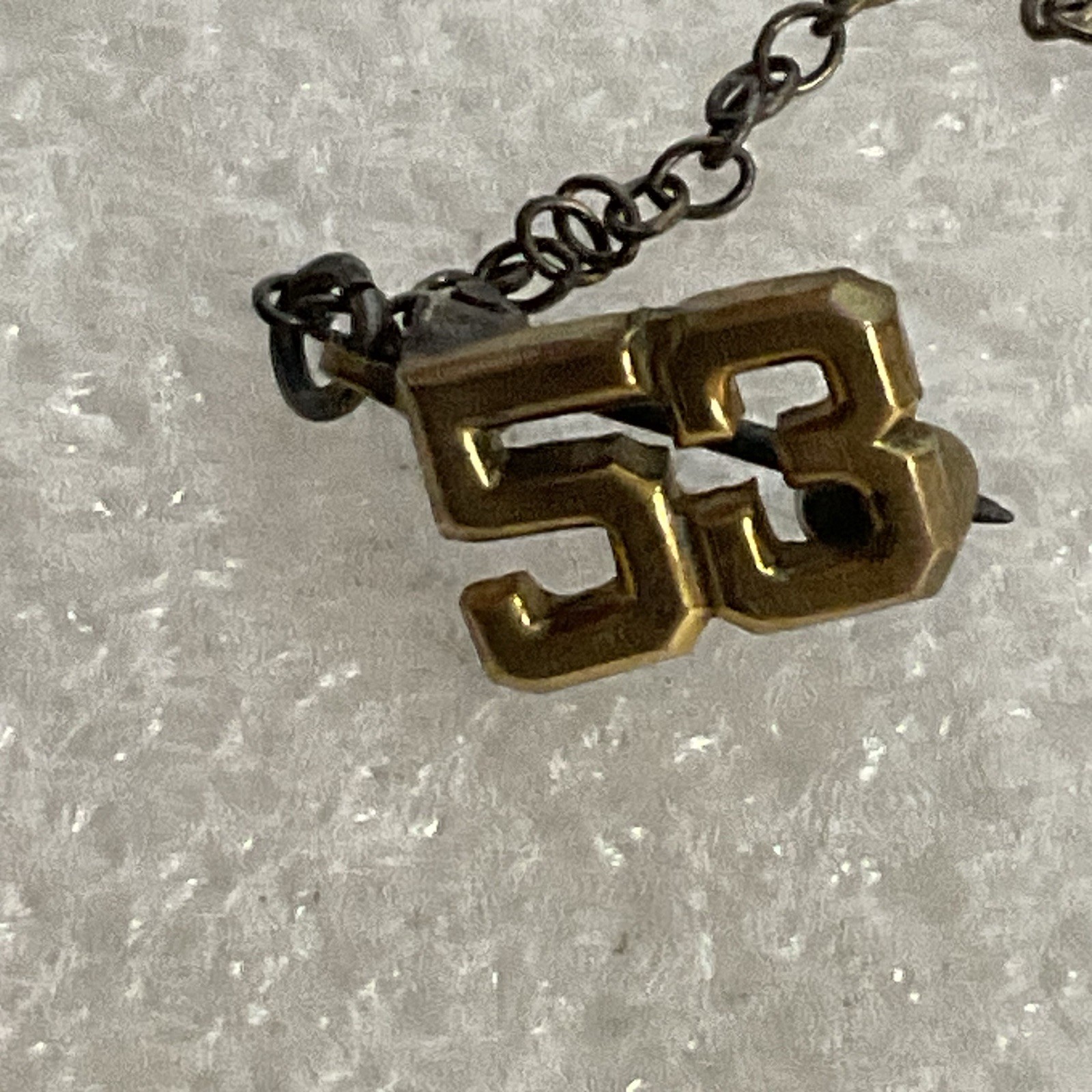 Woodrow Wilson Junior High School Wehawken NJ 1953 Gold Toned Pin & Chain EWB - Image 7