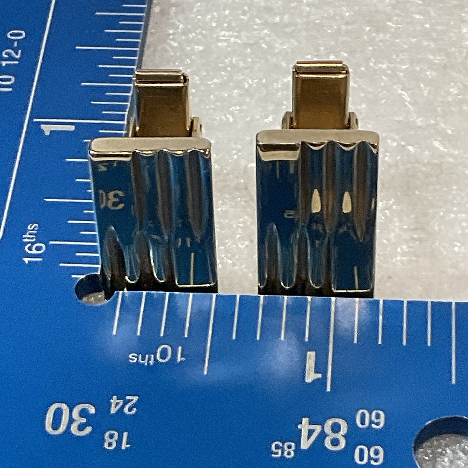 Rectangular Gold Tone Designer Fashion Cuff Links - Image 6
