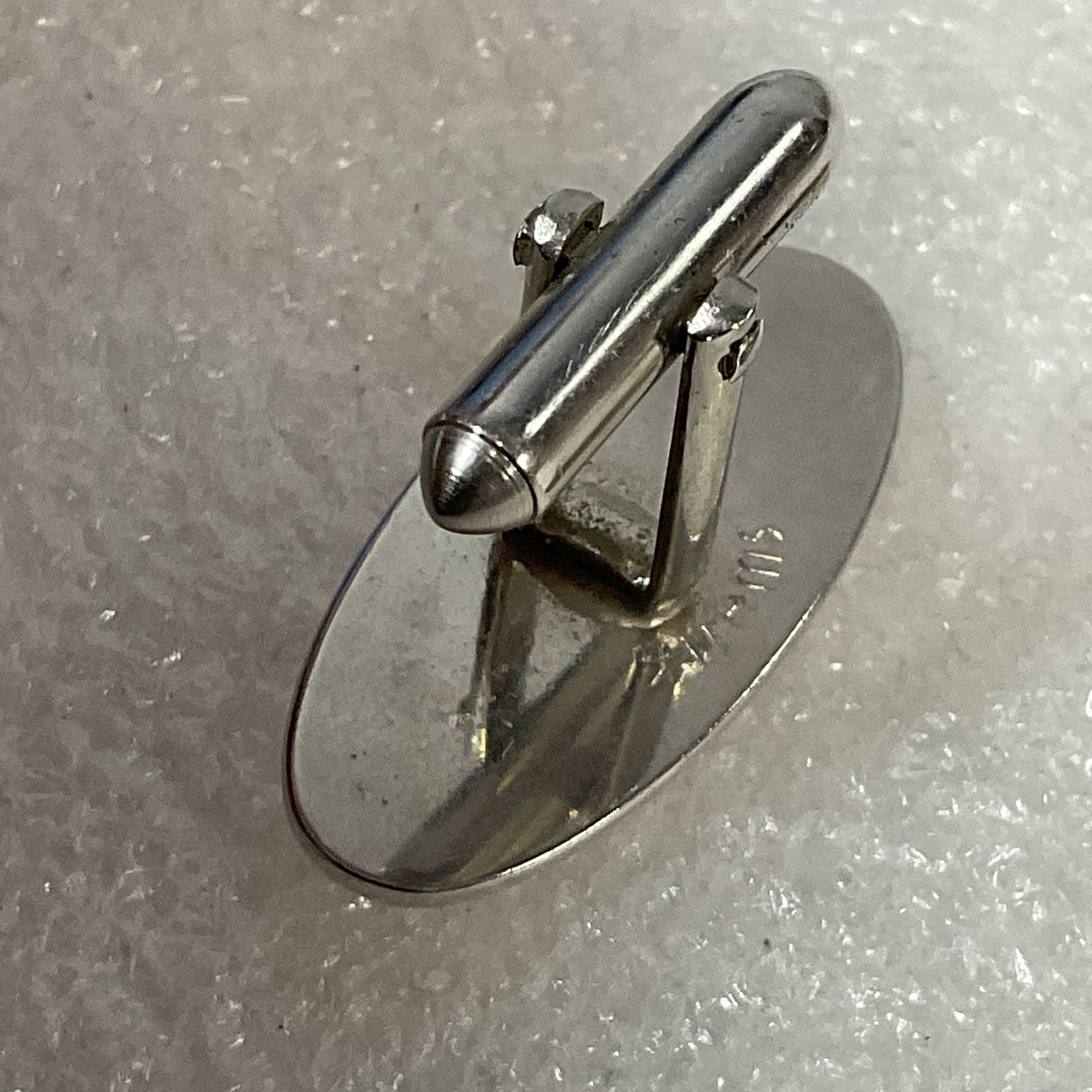 Swank Silver Toned Oval Designer Fashion Cuff Links - Image 6