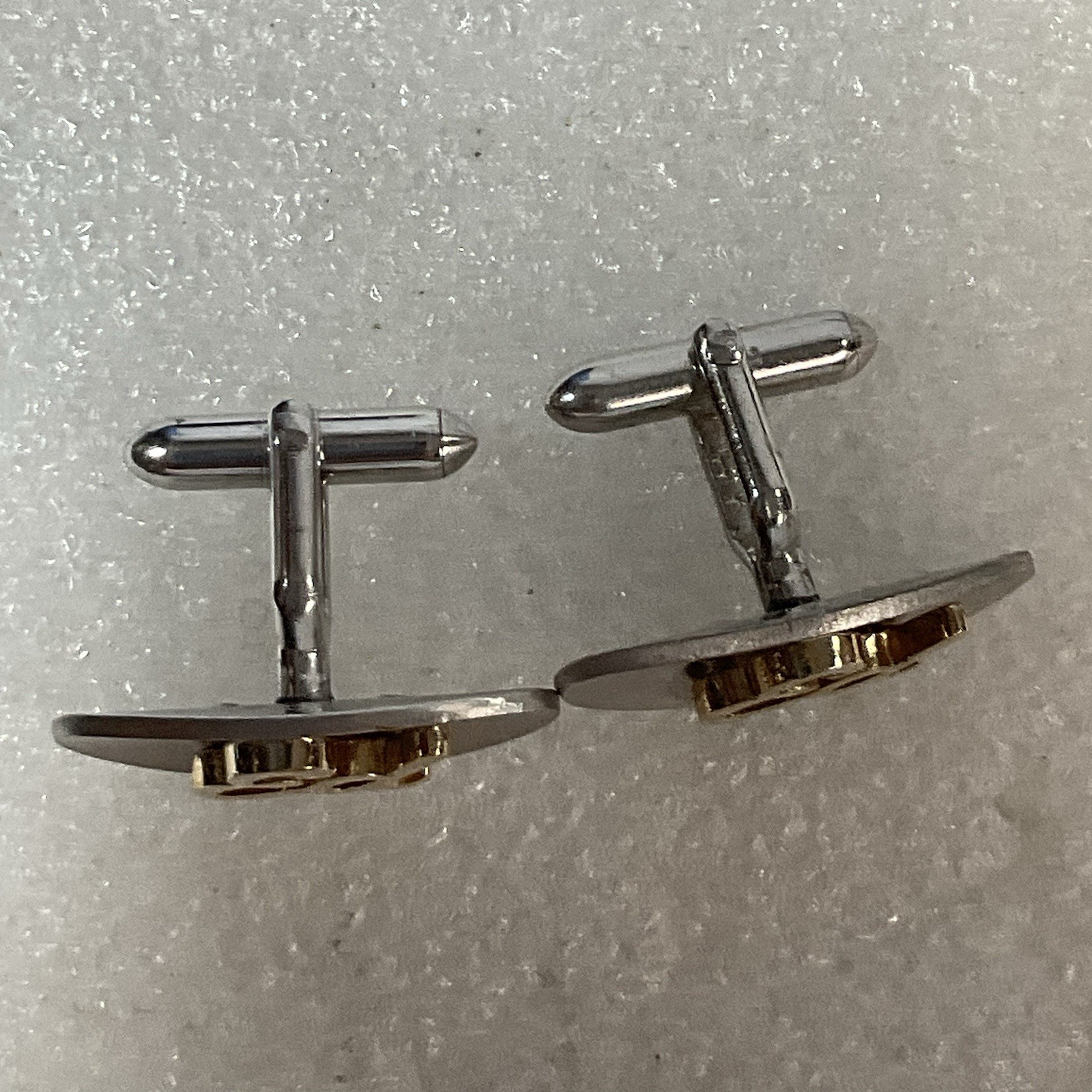 Swank OvalCuff Links ED Silver Tone With Gold Toned “ED” Accent - Image 2