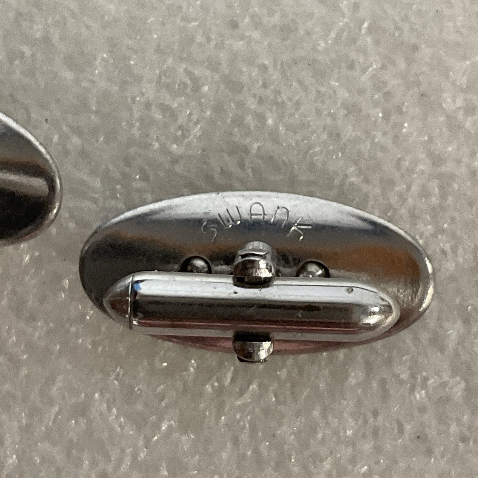 Swank OvalCuff Links ED Silver Tone With Gold Toned “ED” Accent - Image 5