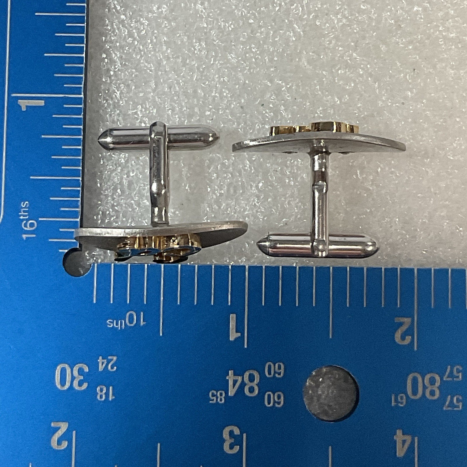 Swank OvalCuff Links ED Silver Tone With Gold Toned “ED” Accent - Image 9