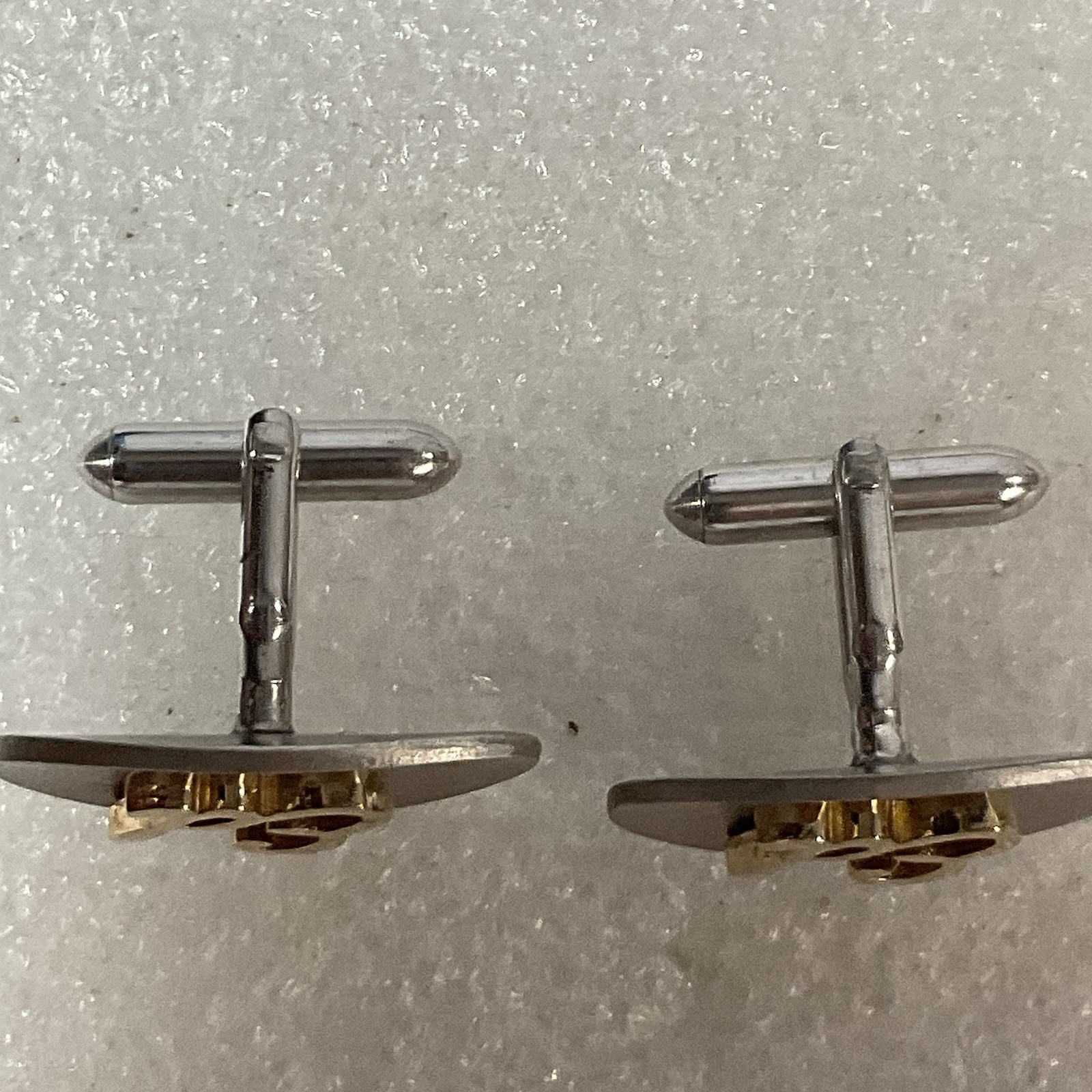 Swank OvalCuff Links ED Silver Tone With Gold Toned “ED” Accent - Image 3