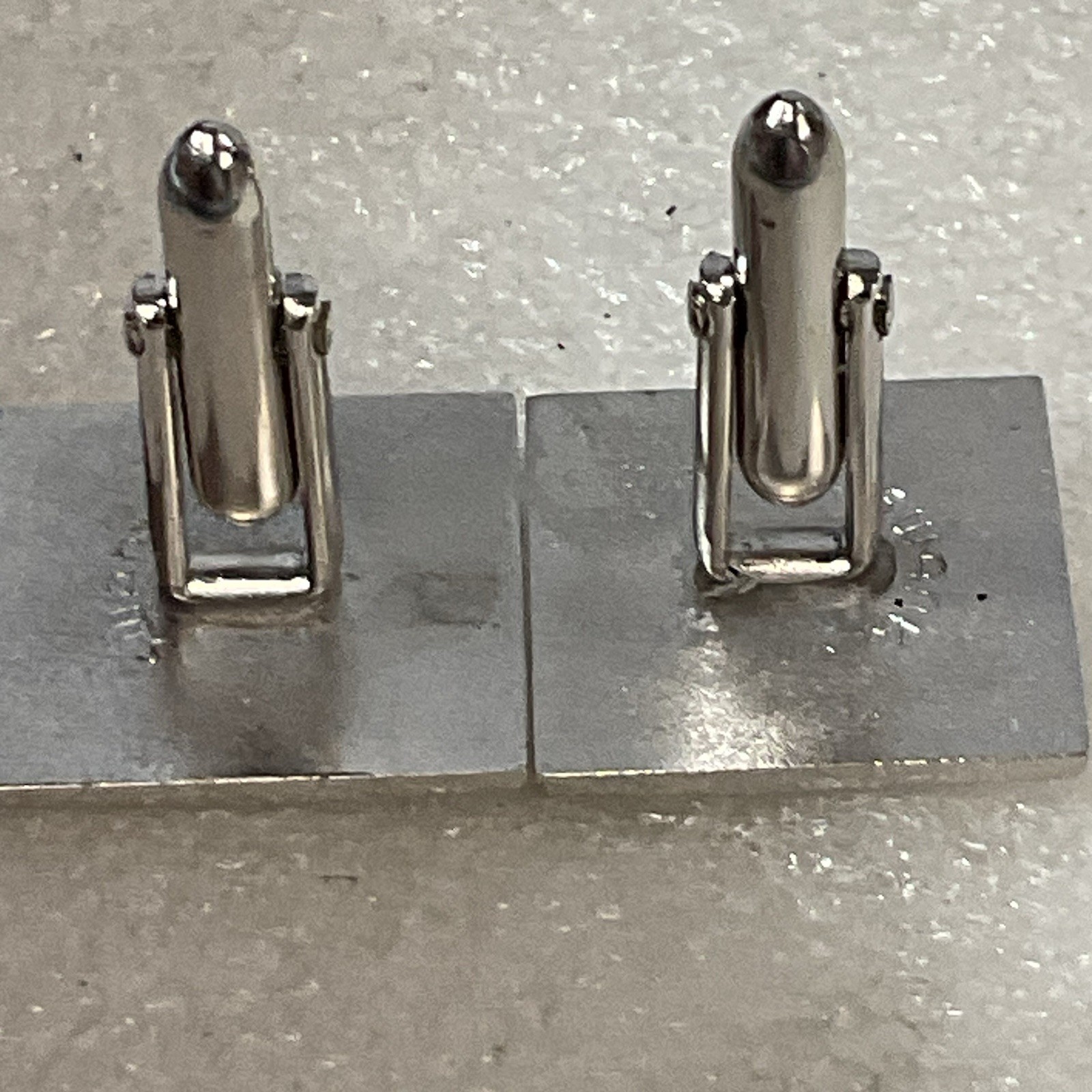 Vintage Swank Rectangular Silver Tone Designer Fashion Cuff Links - Image 5
