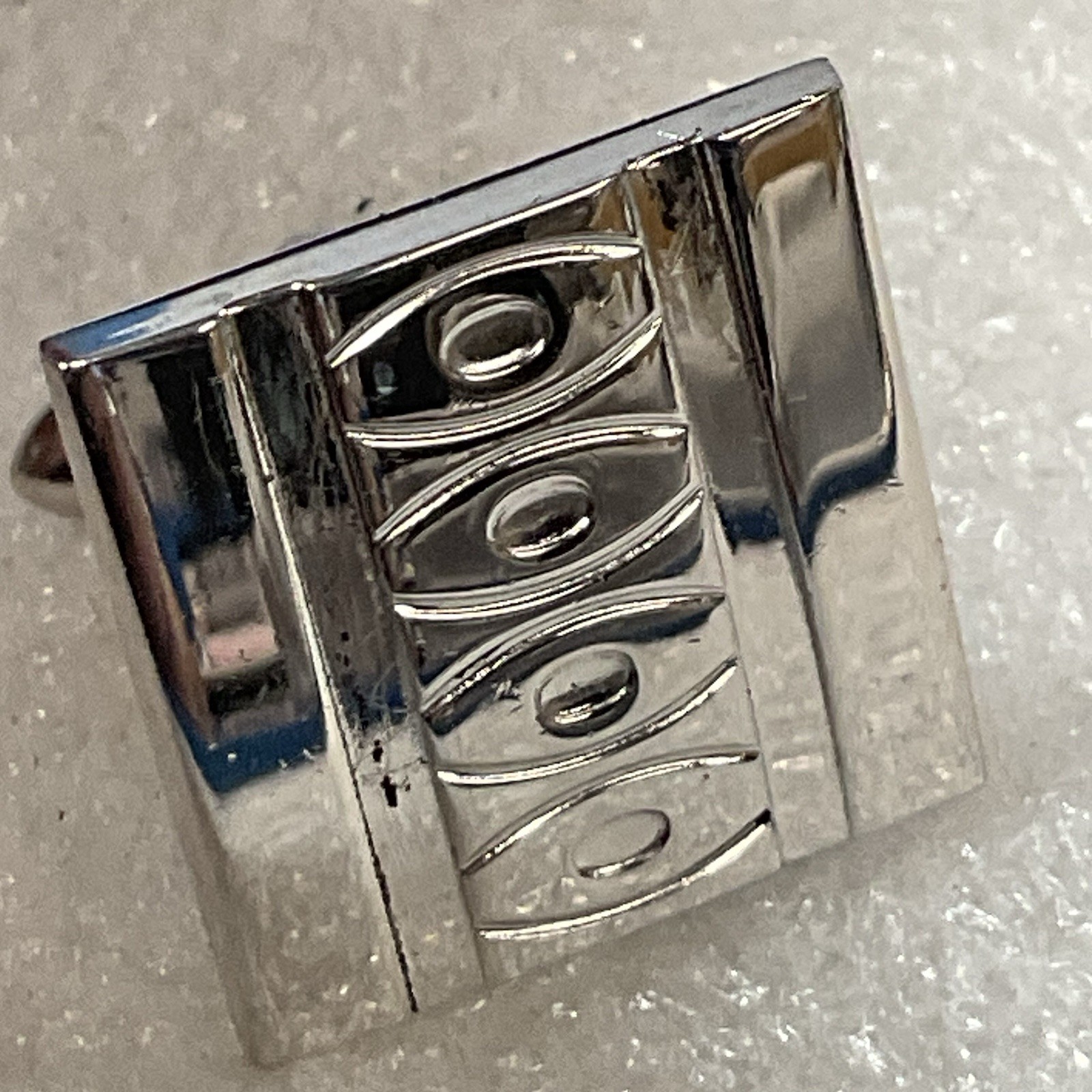 Vintage Swank Rectangular Silver Tone Designer Fashion Cuff Links - Image 6