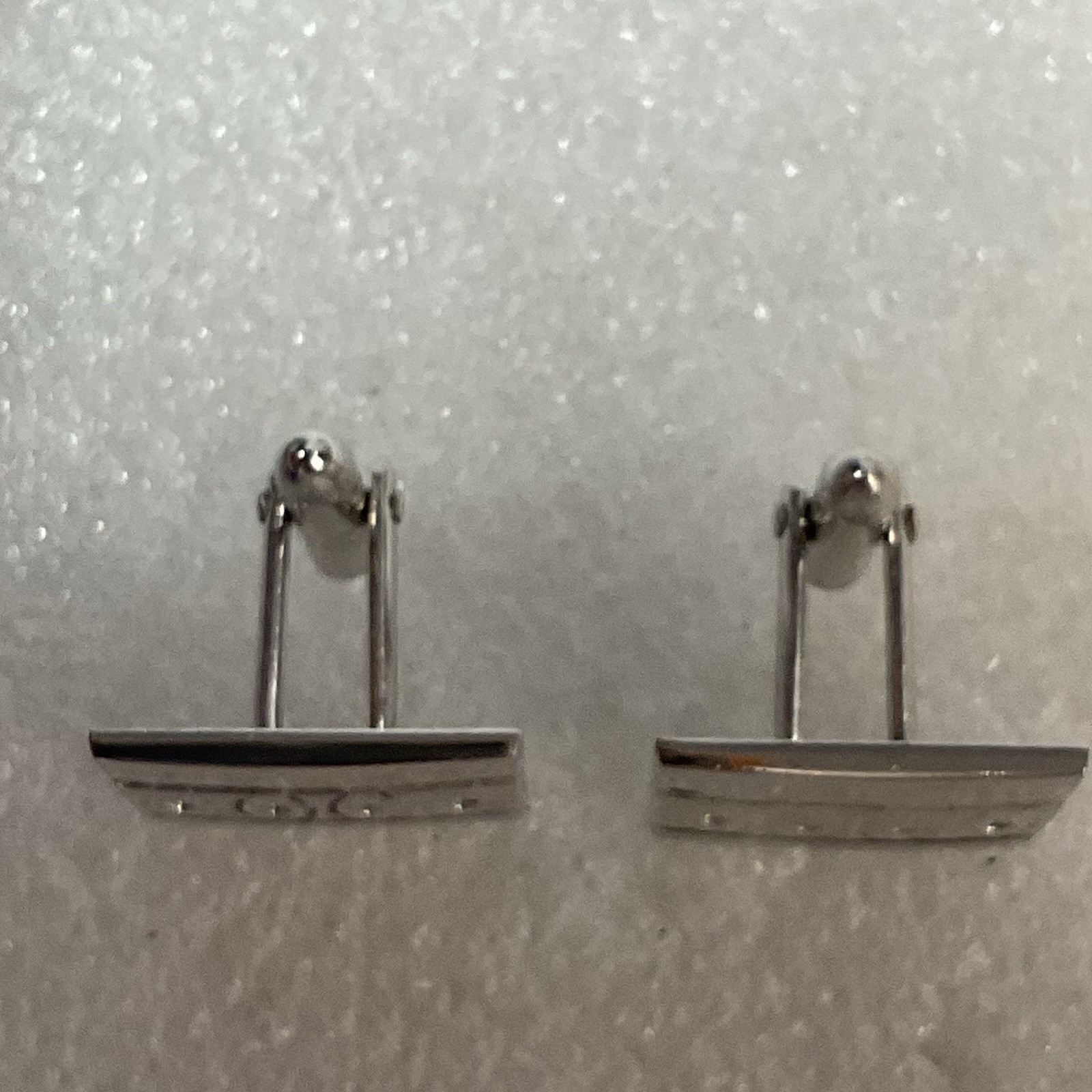 Vintage Swank Rectangular Silver Tone Designer Fashion Cuff Links - Image 9