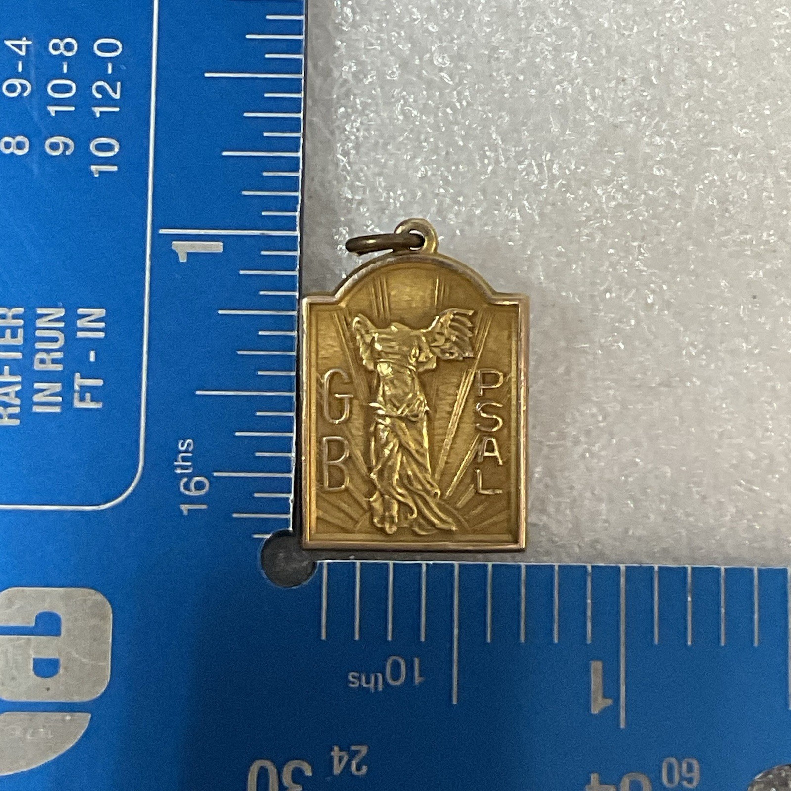 Mid Century Public Schools Athletic League PSAL GB Pinback Pendant Gold Toned - Image 7