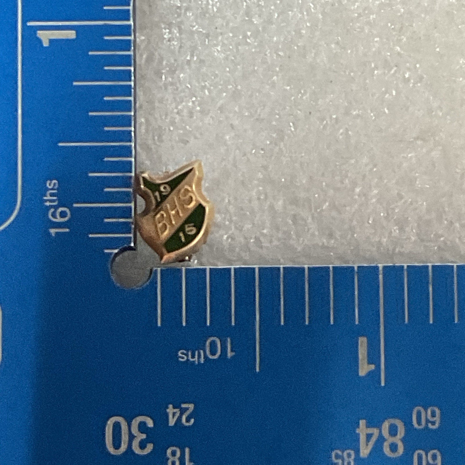 Vintage 1915 BHS 1/4” Shield Pin Pinback Engraved JLT BBC ROC On Back Gold Toned - Image 6