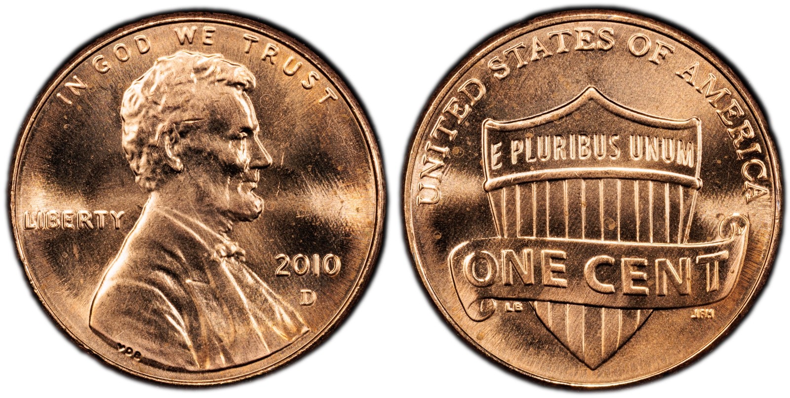 2010-D 1C Lincoln Shield Cent PCGS MS65RD Cert#53076131 - Image 4