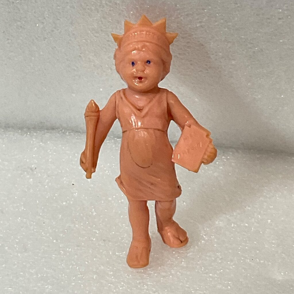 Vintage “Miss America” Liberty Baby Figurine 3in Soft Rubber Toy USA Souvenir - Image 1