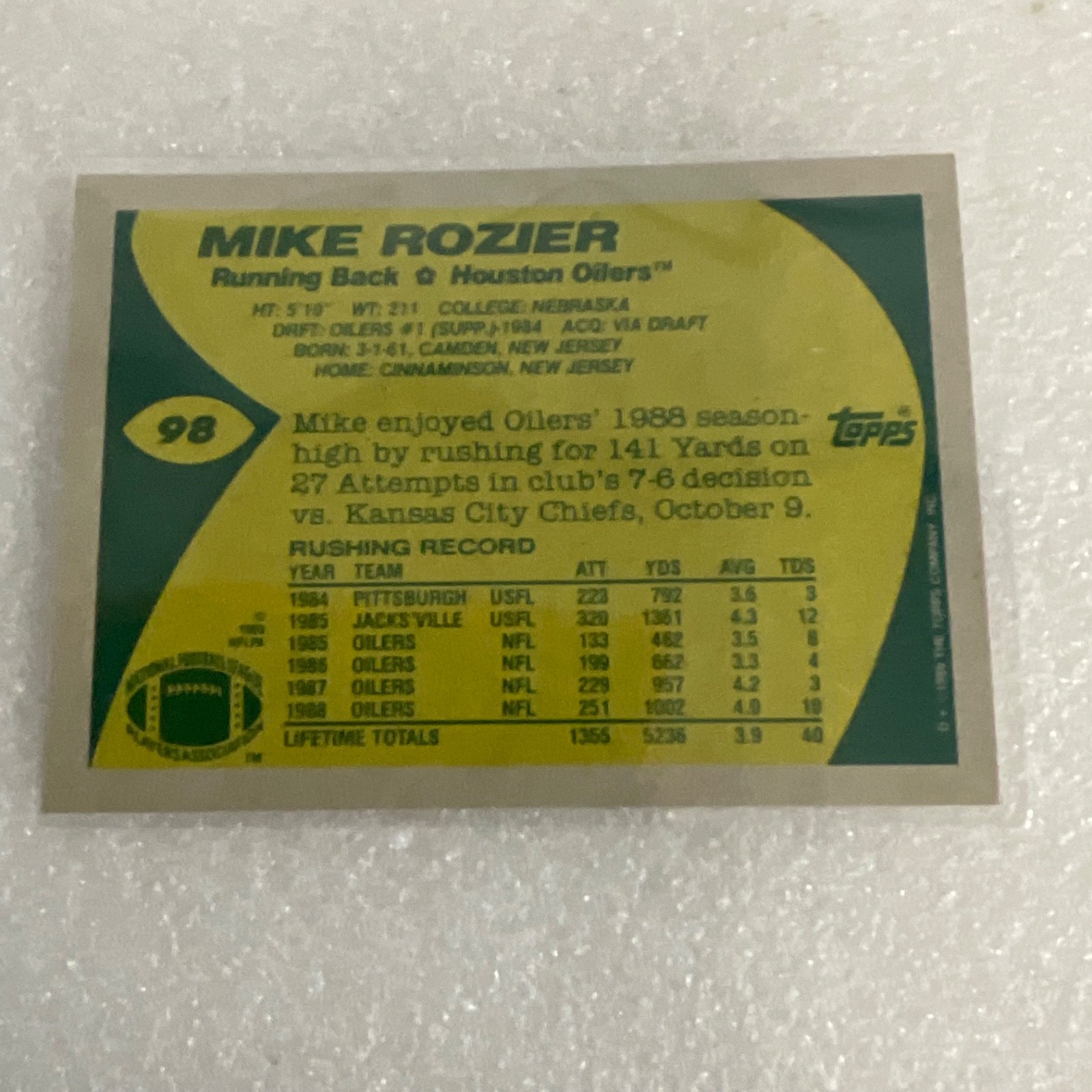 1989 Topps Football 10 Card Lot Flutie Rozier Redskins Chargers - Image 12